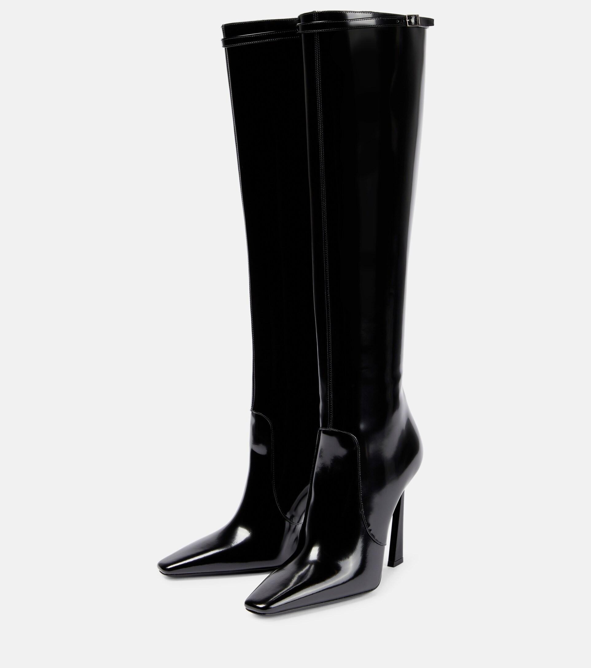 Saint Laurent - Justify Patent-leather Knee Boots - Black - IT41 - Net A Porter