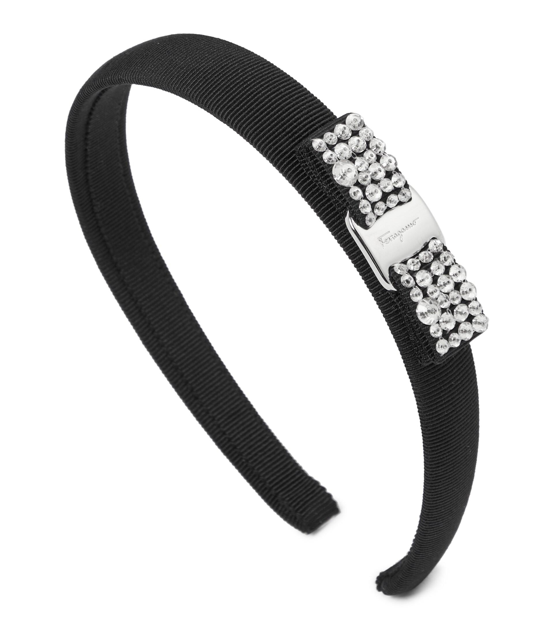 Ferragamo Crystal-embellished Headband in Black | Lyst