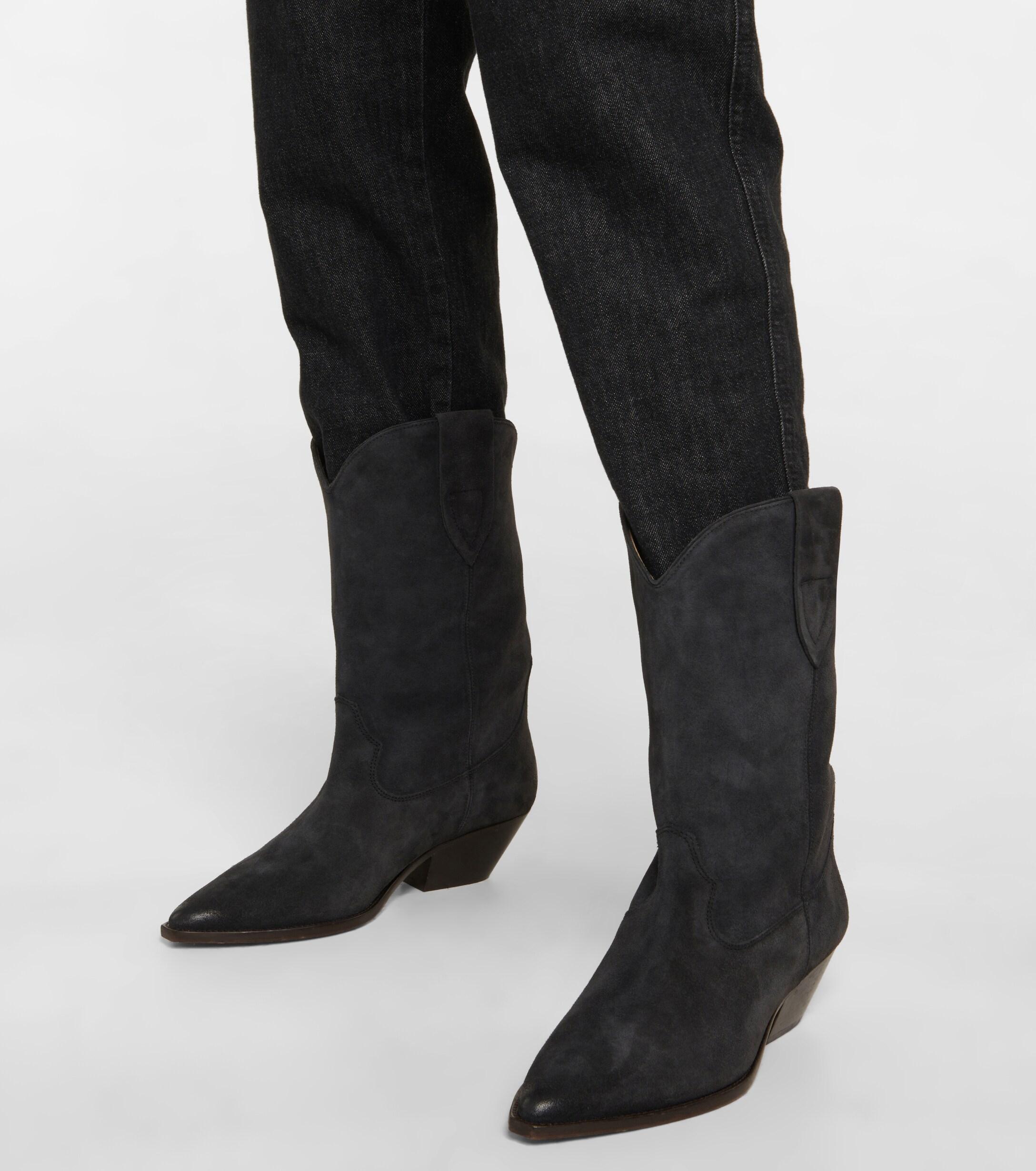 Isabel Marant Duerto Suede Cowboy Boots in Faded Black (Black) | Lyst
