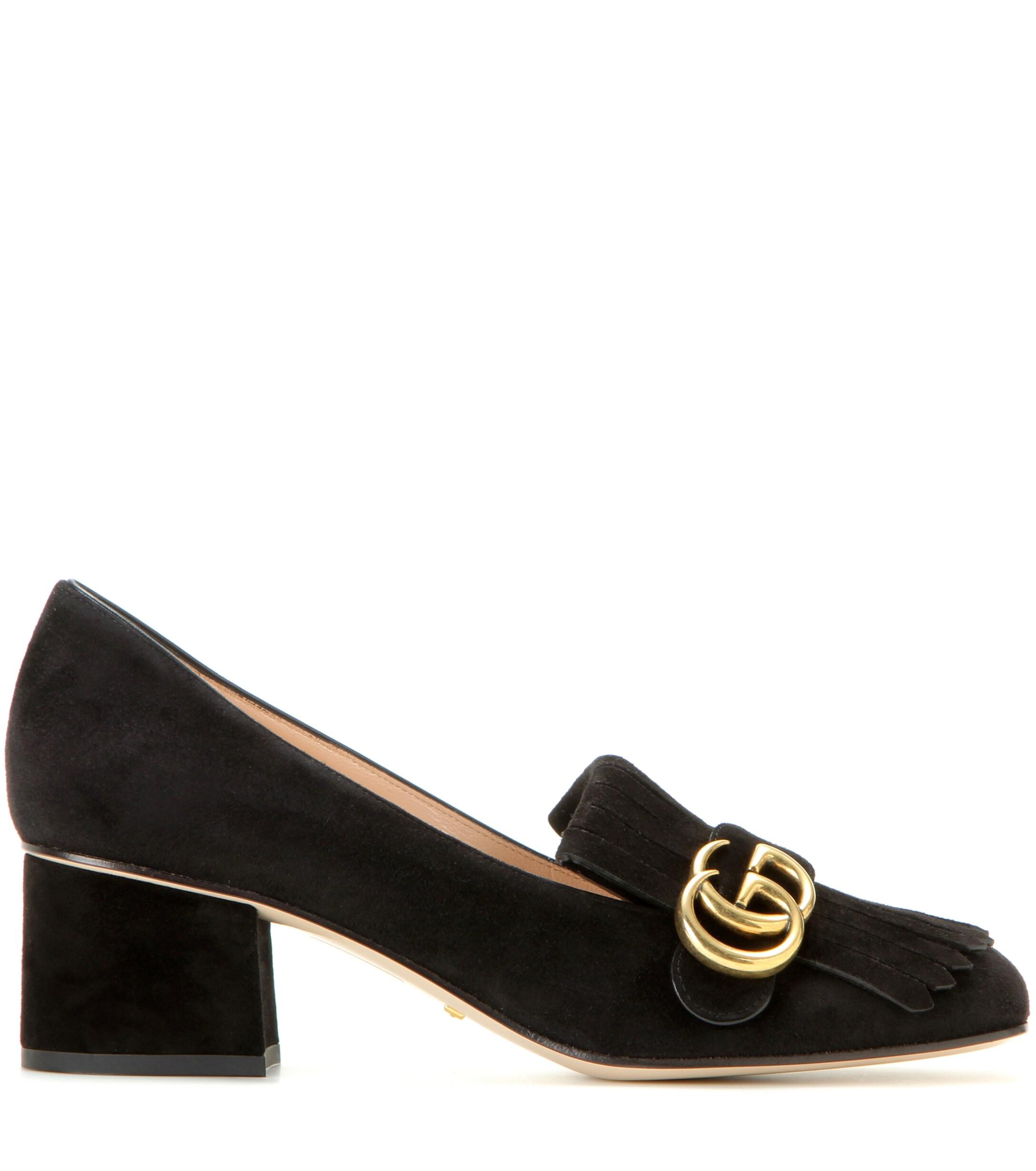 gucci black suede pumps