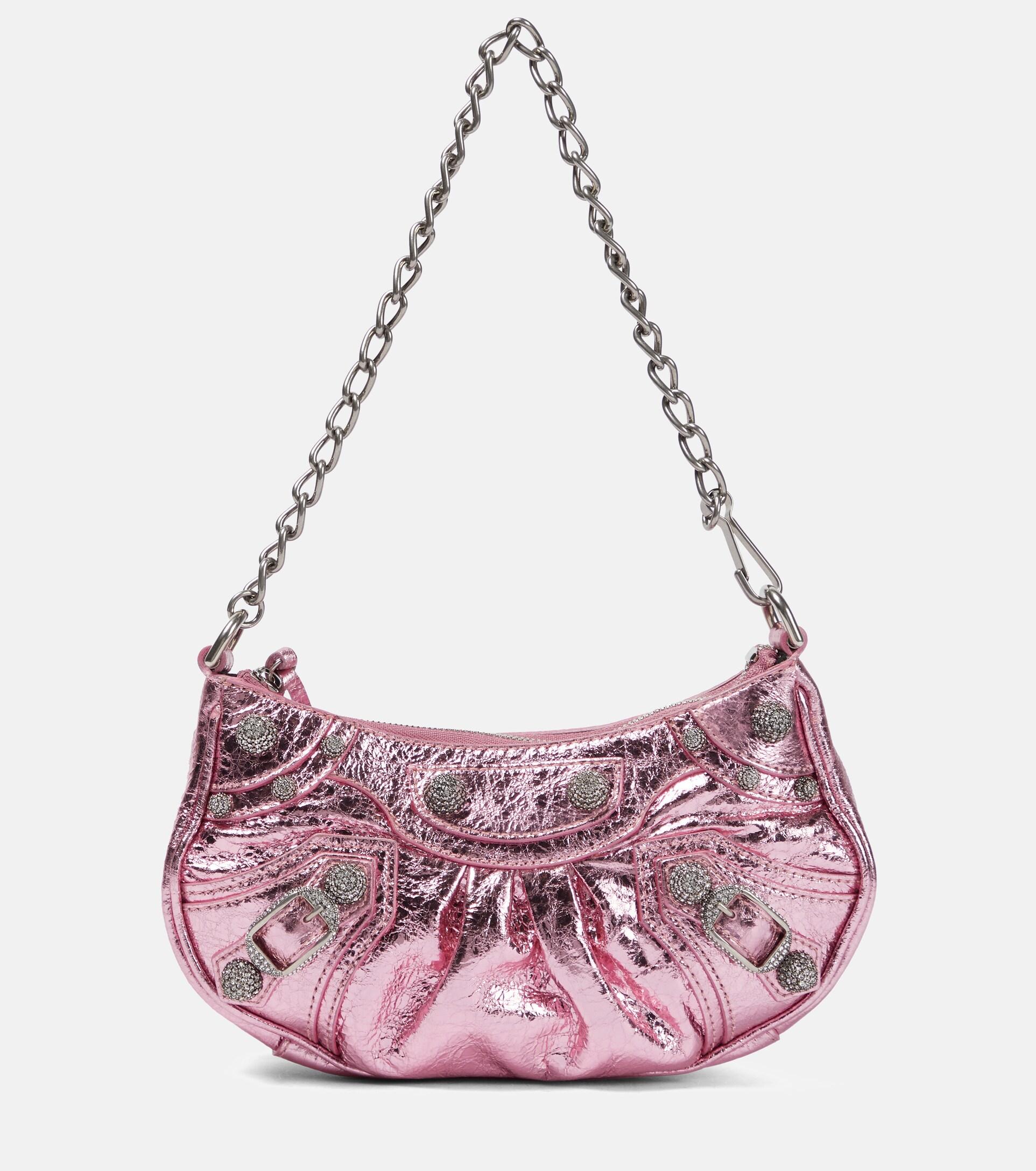 Balenciaga Le Cagole Mini Leather Shoulder Bag in Pink | Lyst