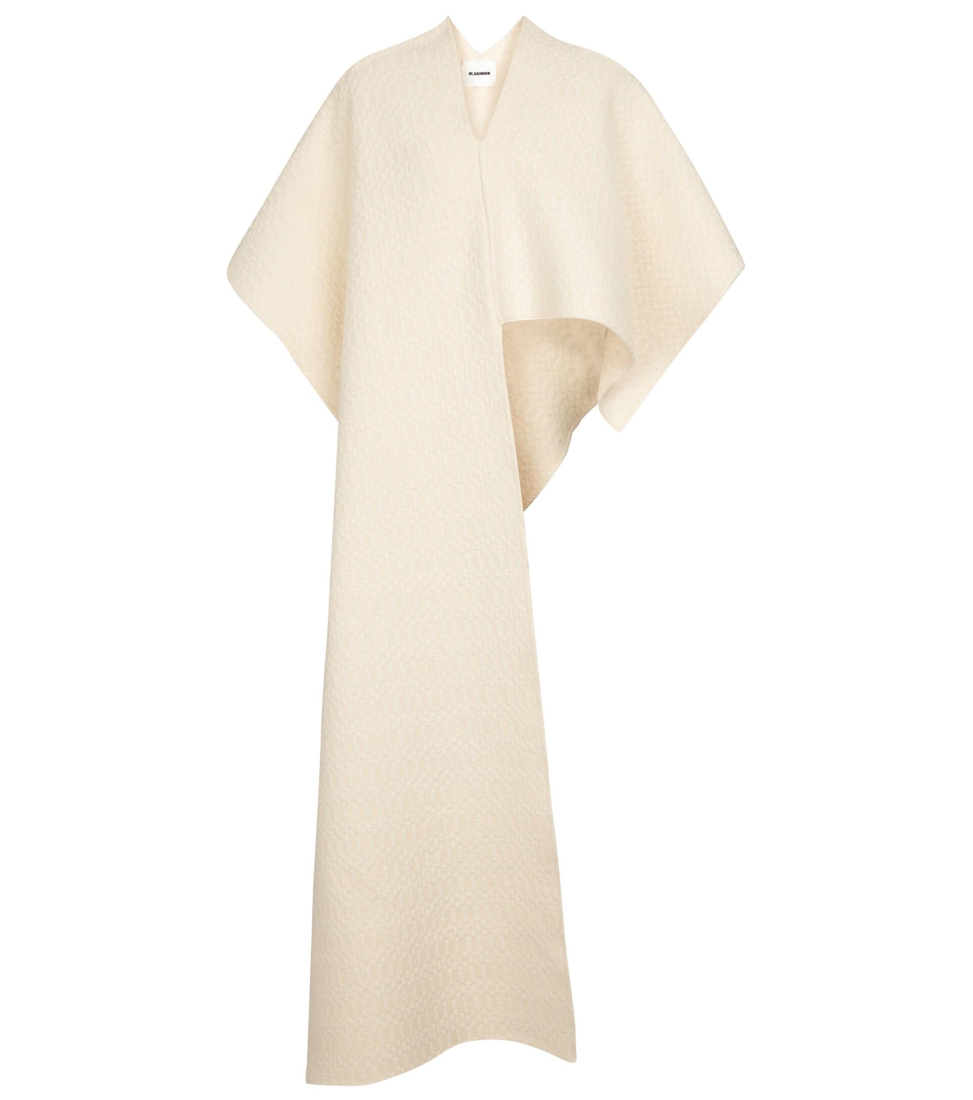Jil Sander Wool Poncho in White | Lyst