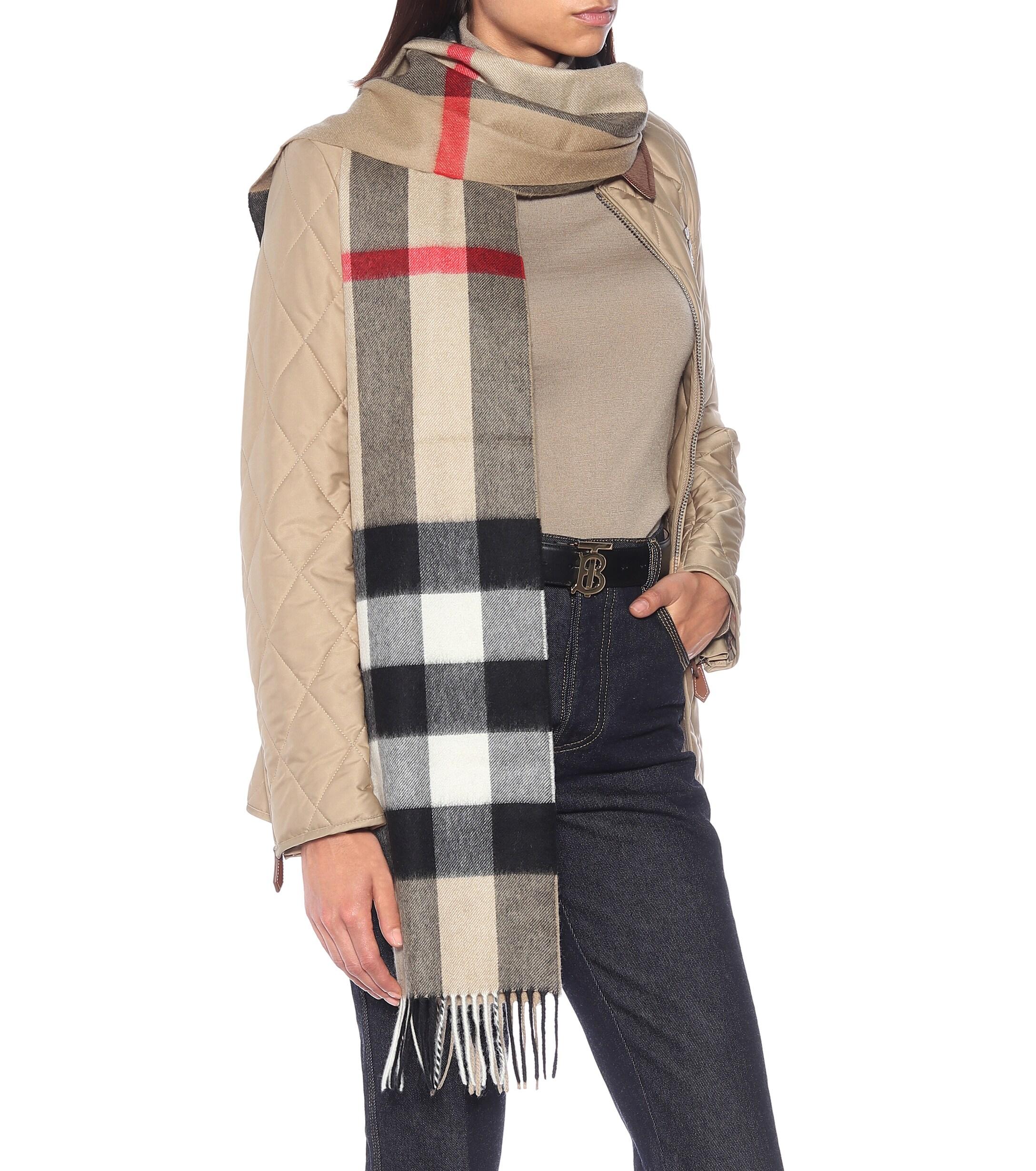 Half Mega Check Cashmere Scarf By Burberry Tessabit 59 OFF