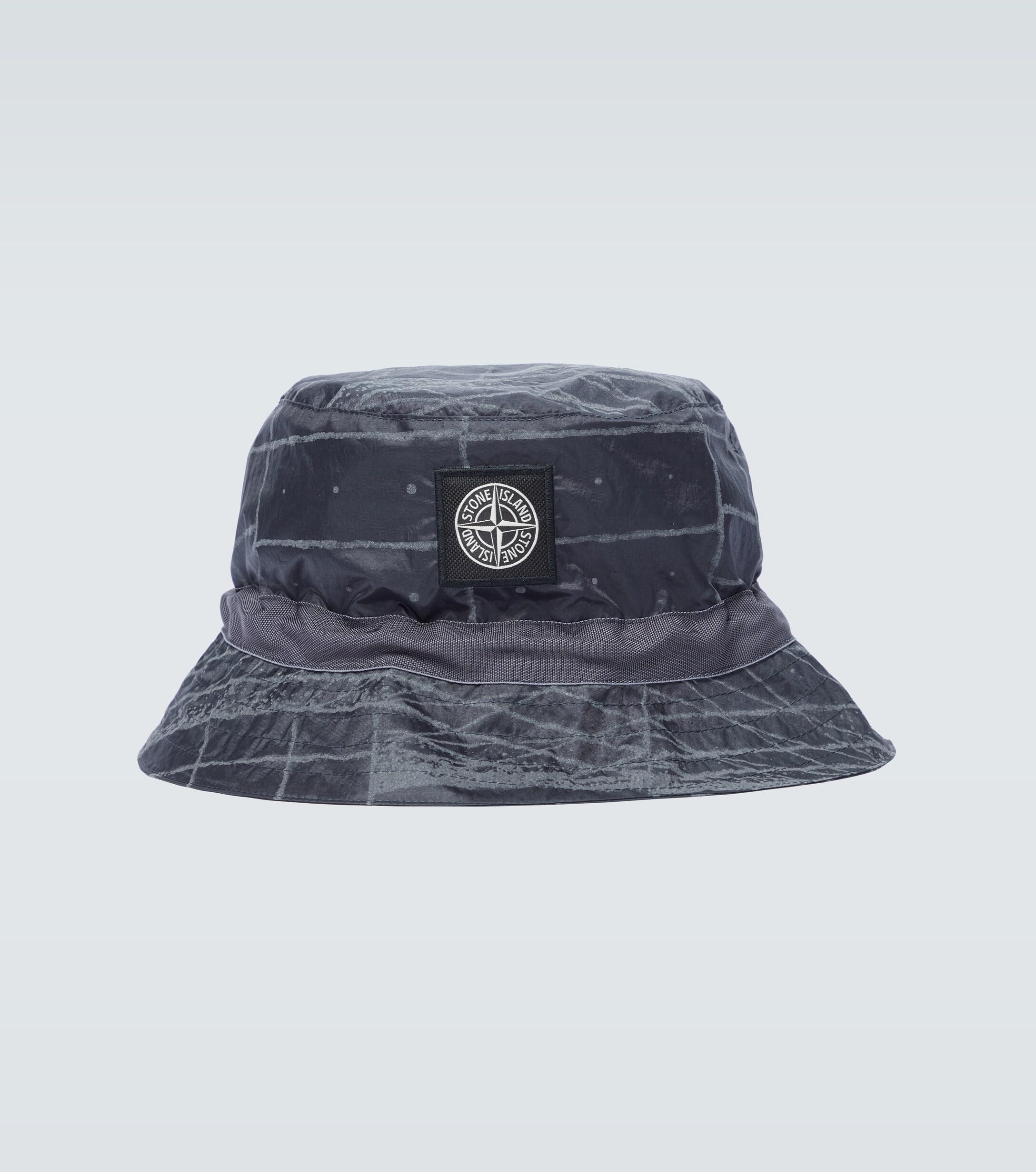 Stone Island Reflective Grid On Lamy-tc Bucket Hat in Blue for Men | Lyst