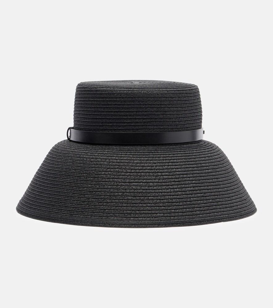 Max Mara Woven Bucket Hat in Black | Lyst