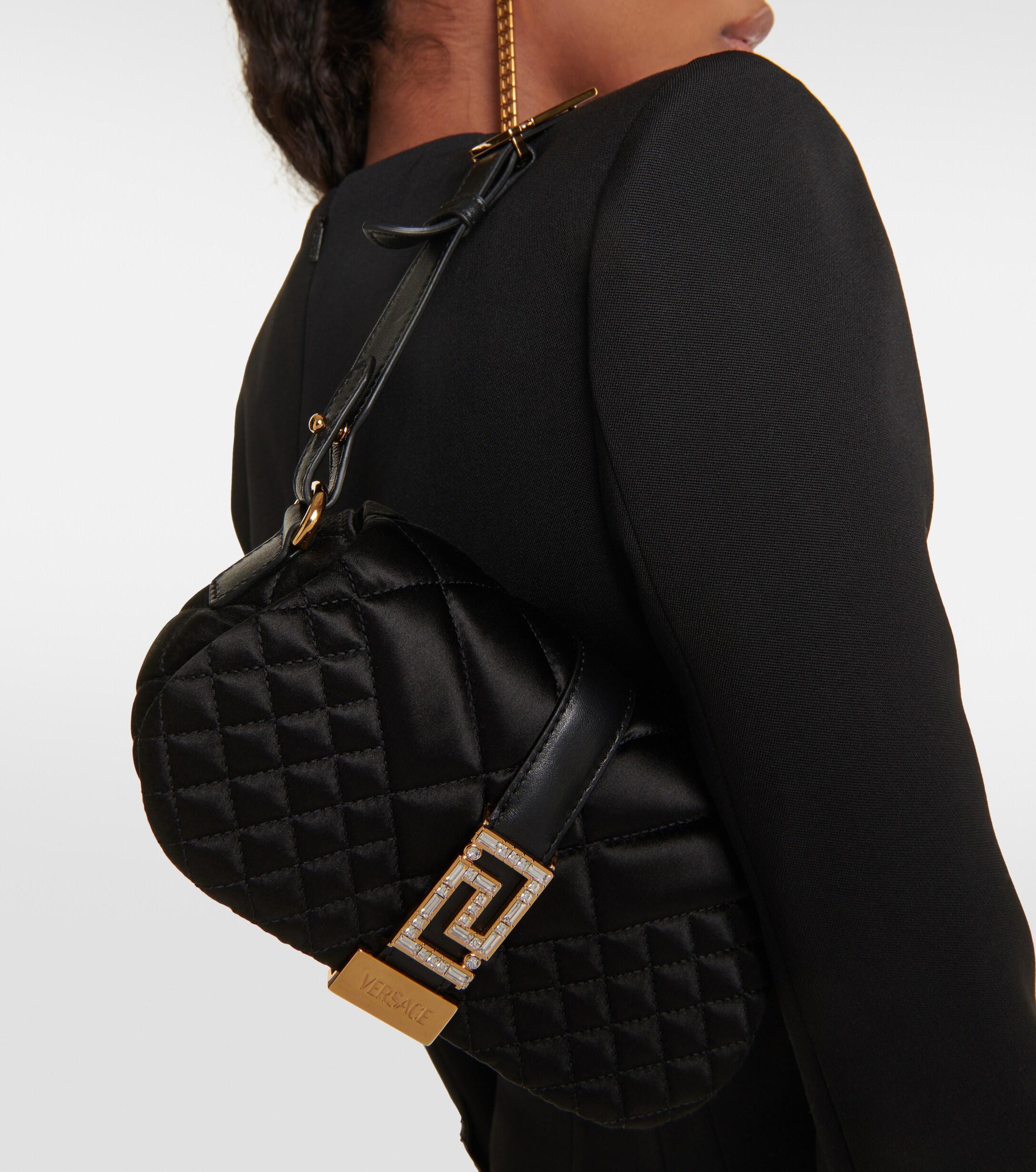 Versace Greca Goddess Mini Satin Shoulder Bag