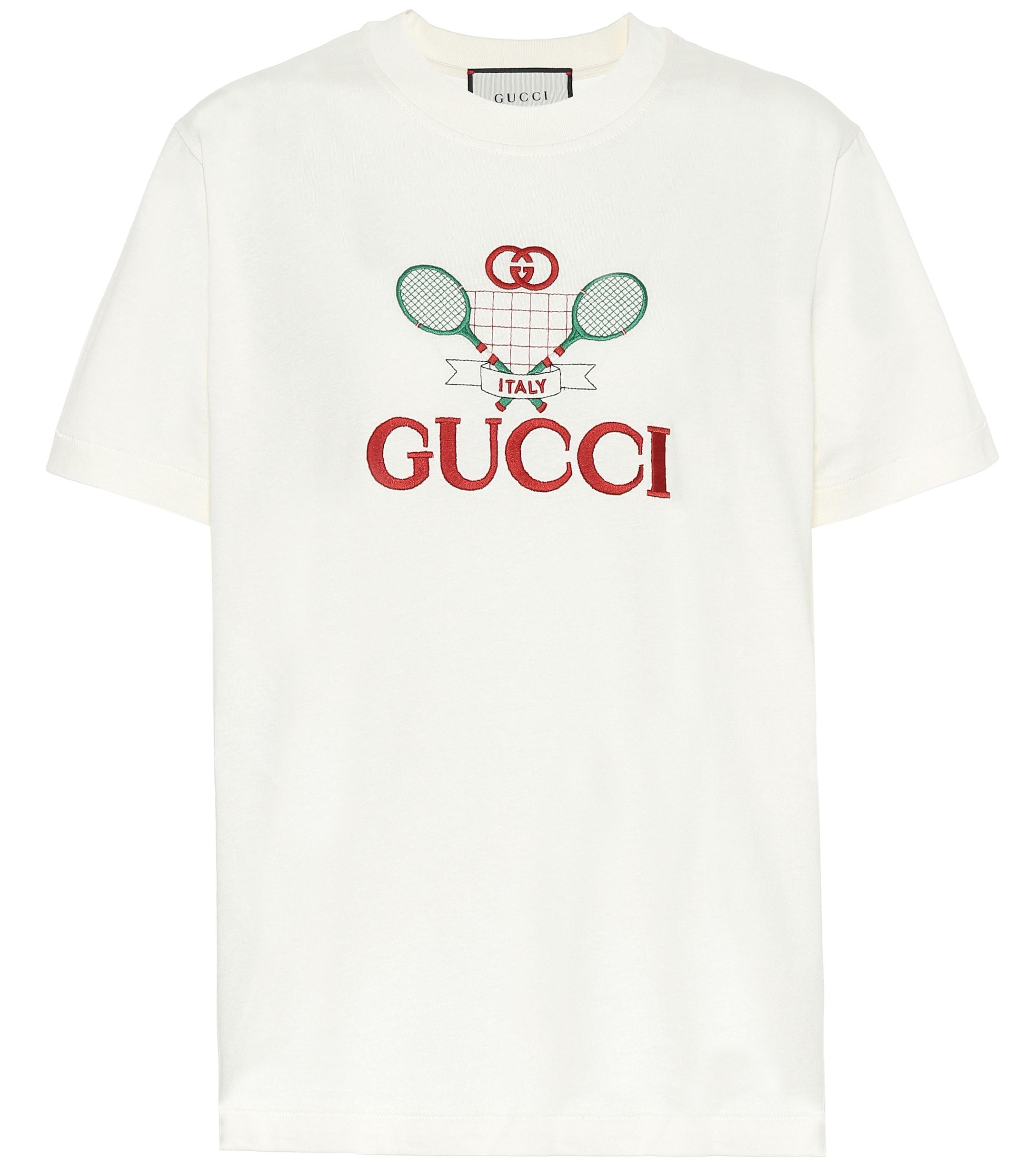 Gucci Tennis Cotton T-shirt in White - Save 1% - Lyst
