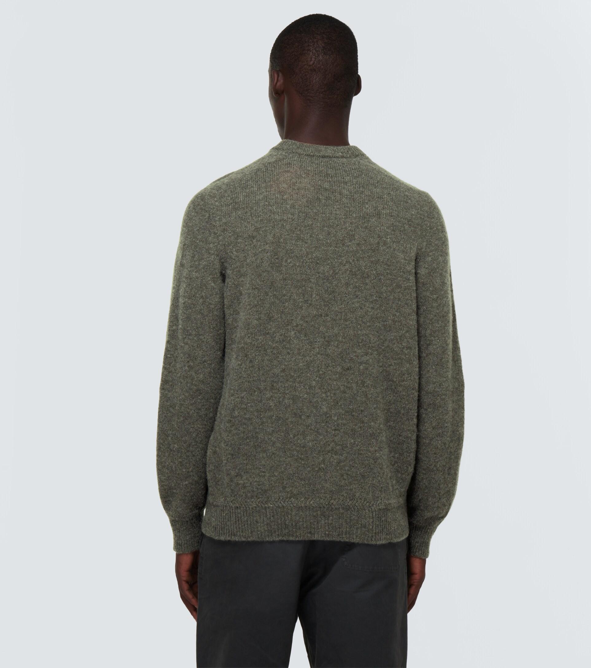 Lemaire V-neck Sweater in Green for Men | Lyst