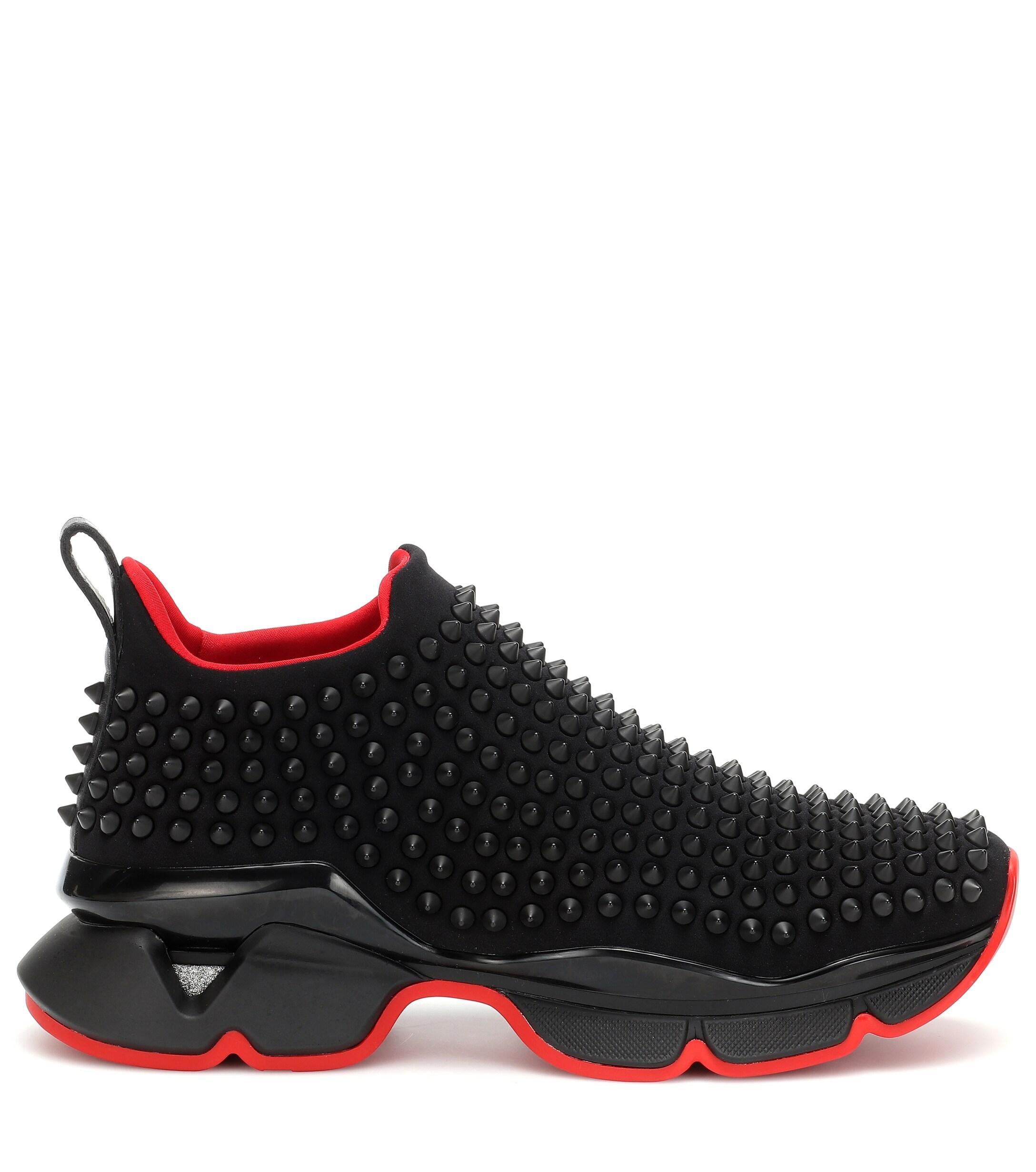 Christian Louboutin Spike Sock Donna Flat Sneakers in Black