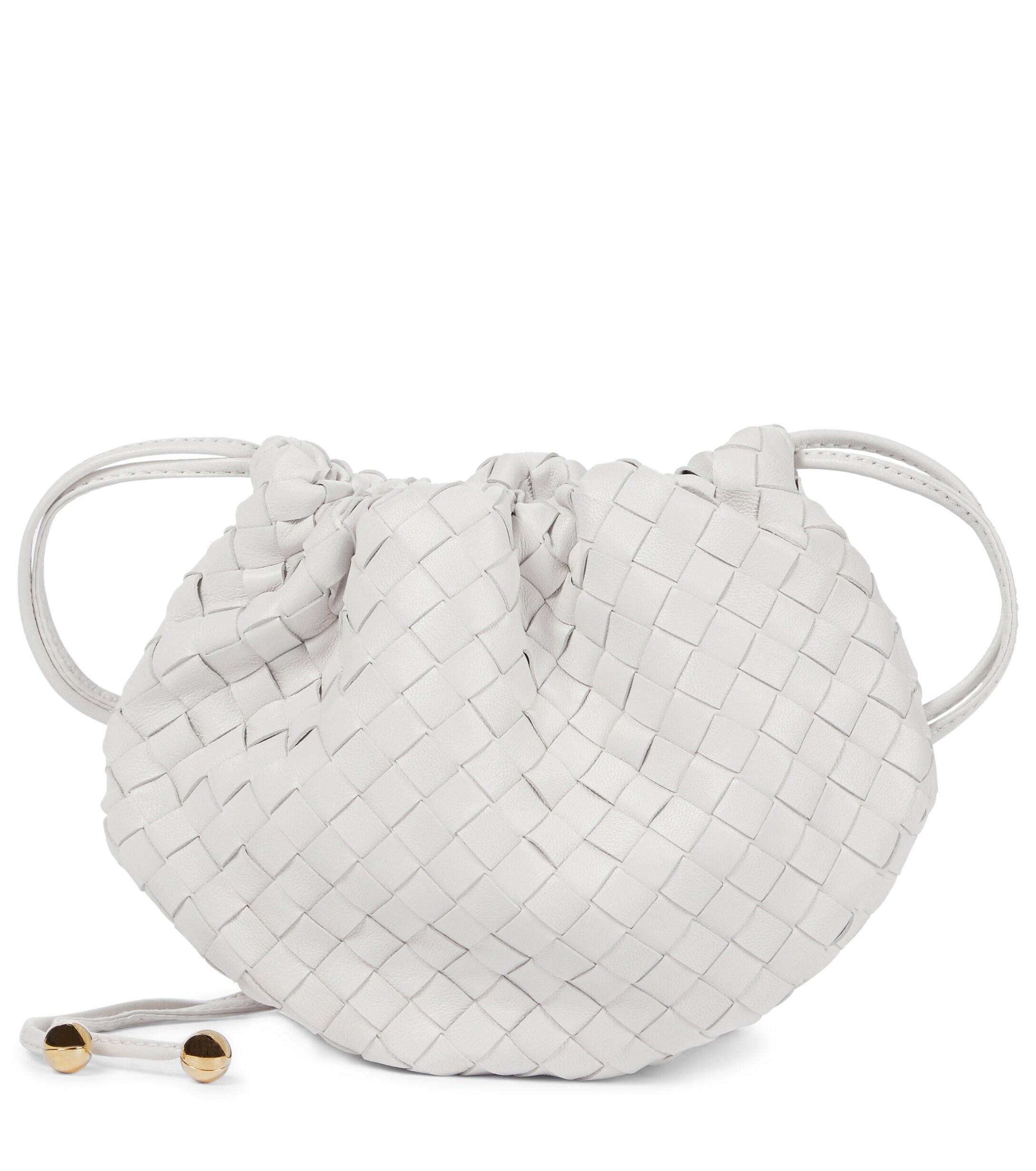 Bottega Veneta Bulb Mini Leather Shoulder Bag in White | Lyst