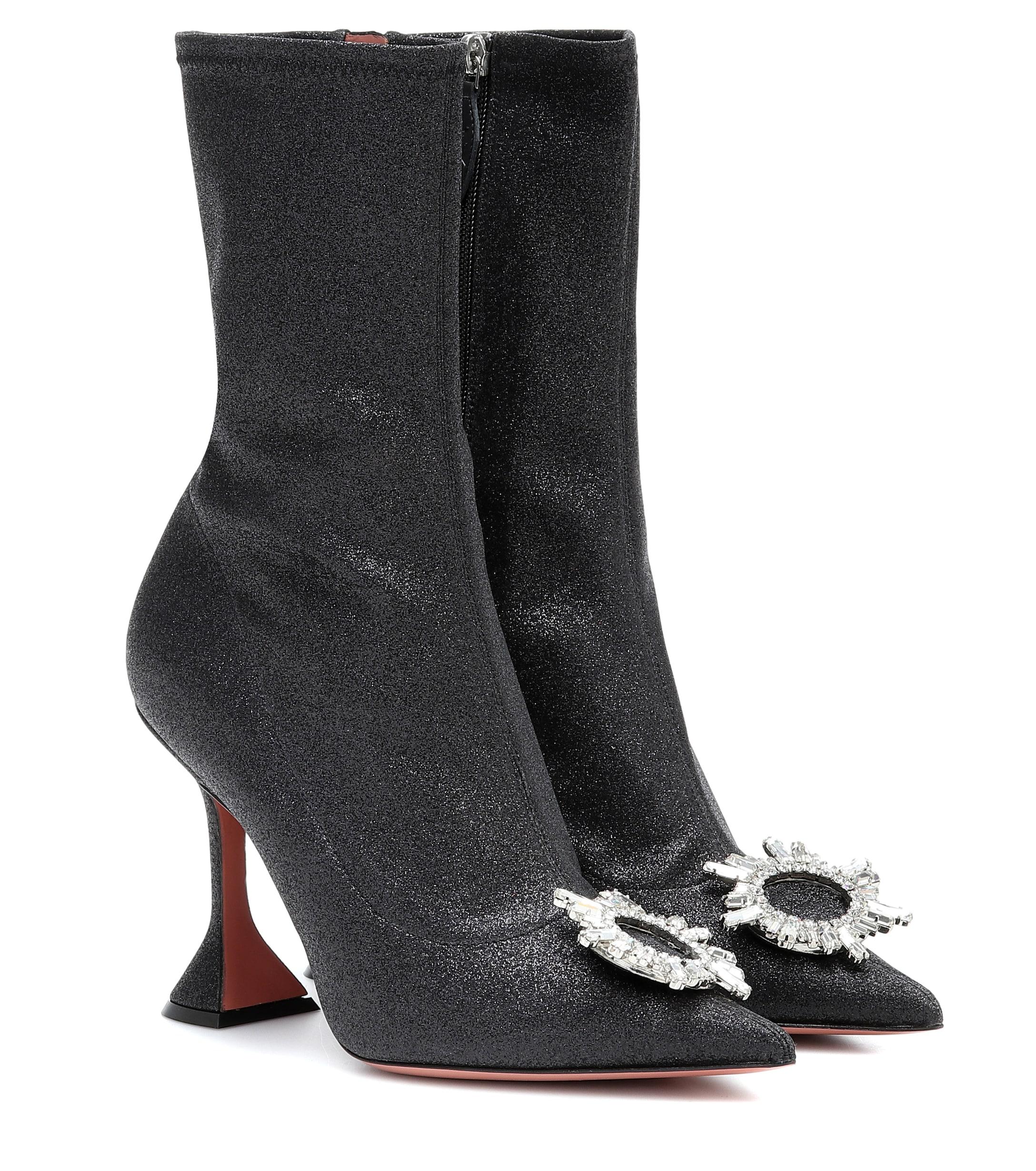 amina muaddi shoes black