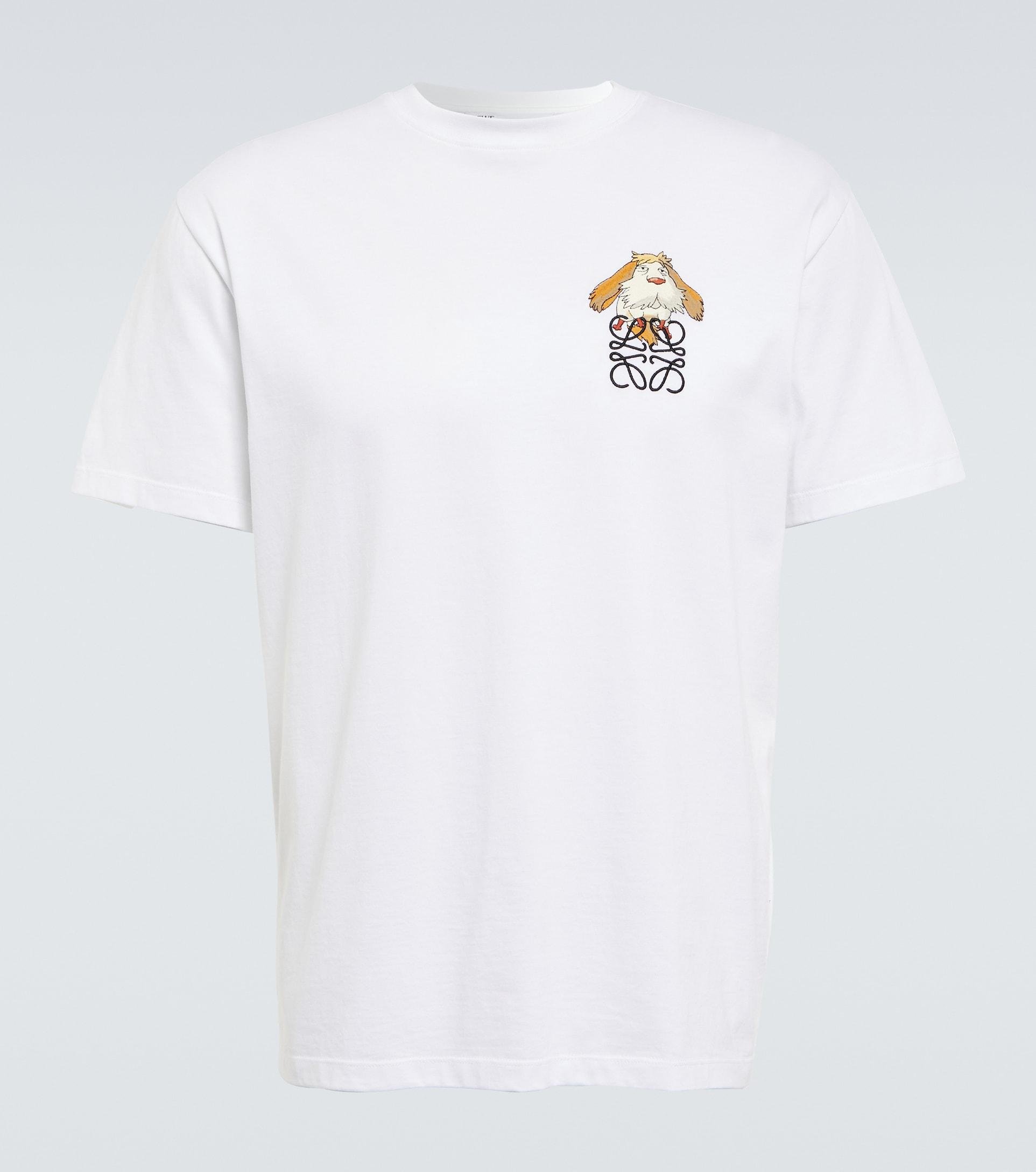 Loewe X Howl's Moving Castle Heen Embroidered Cotton T-shirt in White for  Men | Lyst