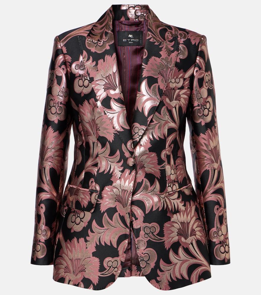 Pink Floral Jacket Womens Floral Blazer Uk Etro Floral Jacquard