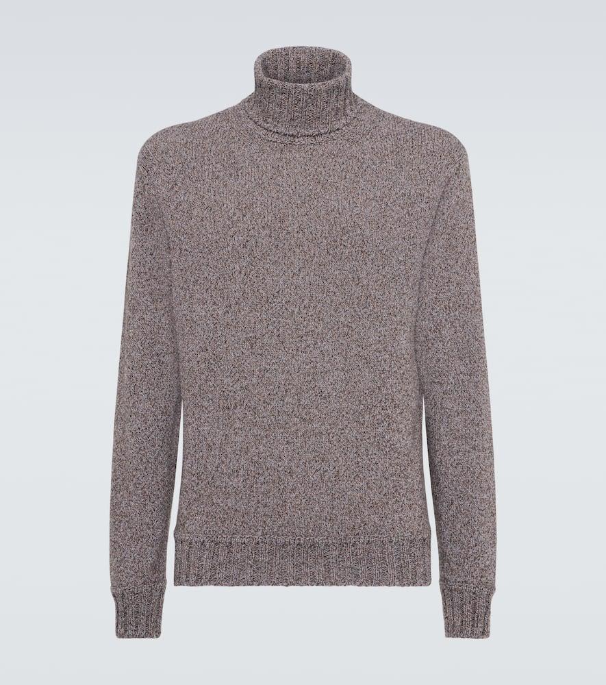トップス VTG Zegna Melange Cashmere T Neck Jumper ZEGNA Men's Mouline Oasi Cashmere Turtleneck Sweater