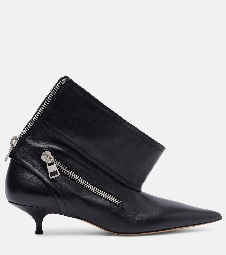 【関税込み】JW Anderson ブラック Twisted Heel アンクルブーツ JW Anderson チェーンヒール レザーアンクルブーツ | ブラック