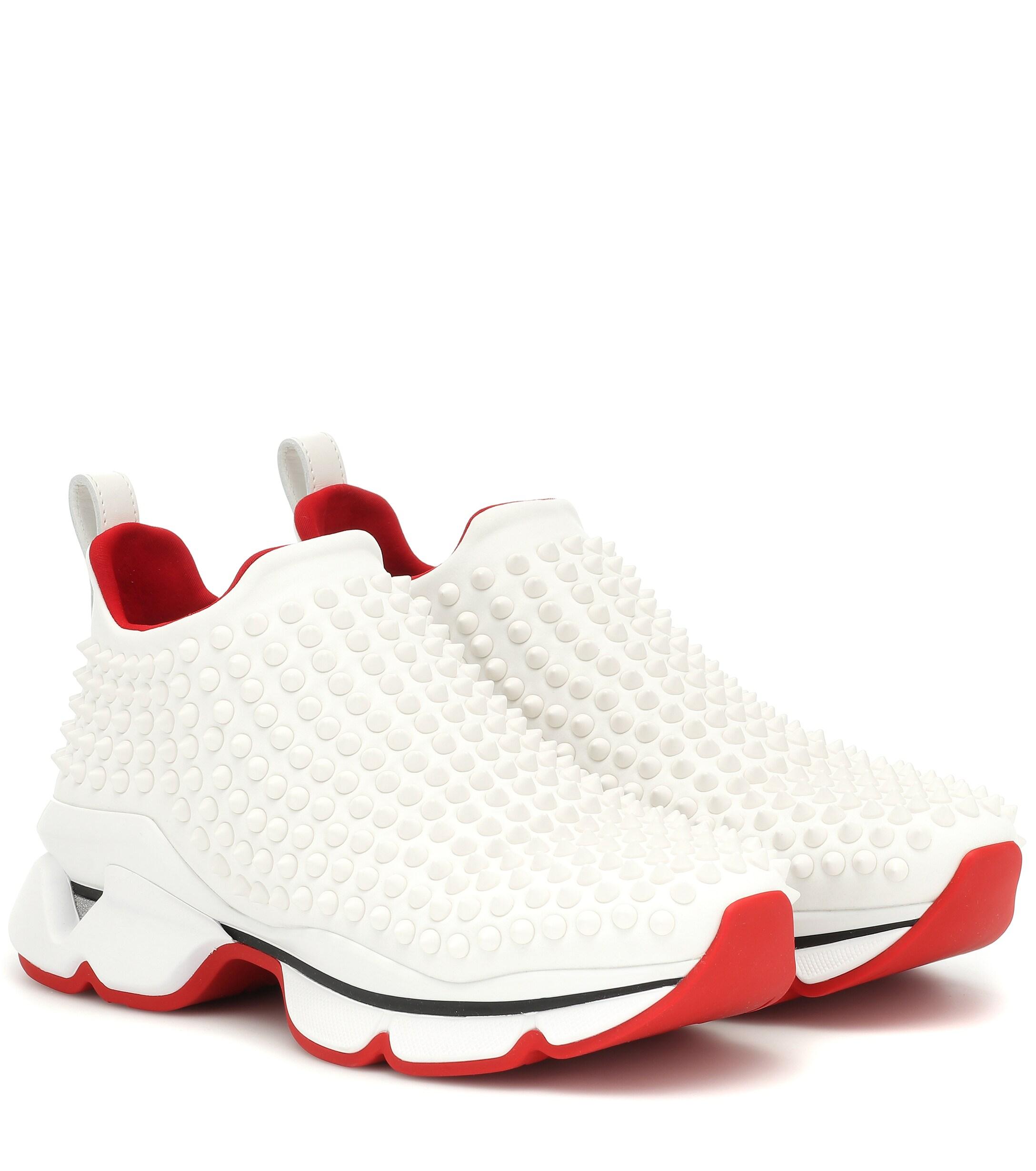 Christian Louboutin Spike Sock Sneakers in White - Save 2% - Lyst