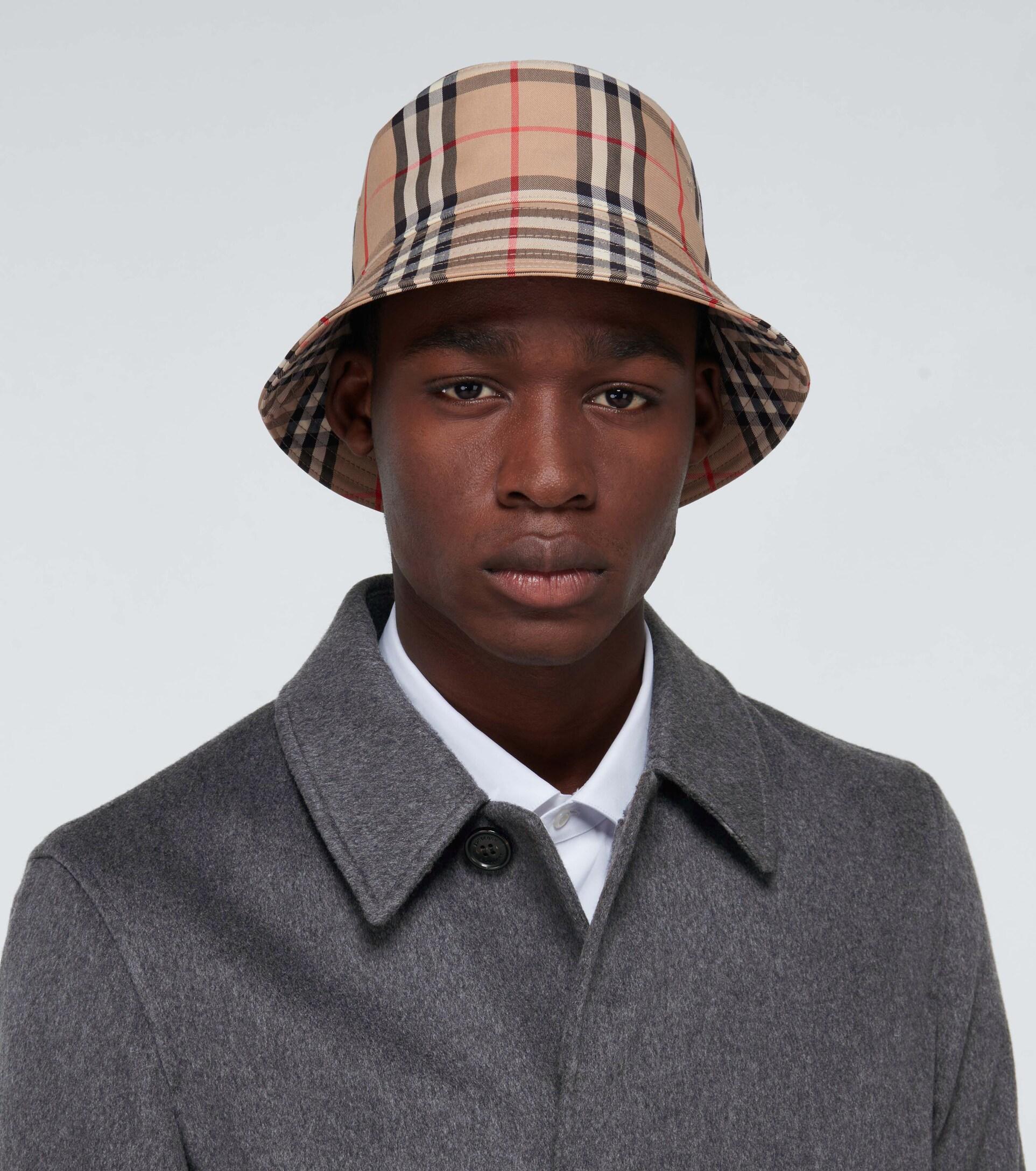 Burberry Vintage Check Bucket Hat in Natural for Men