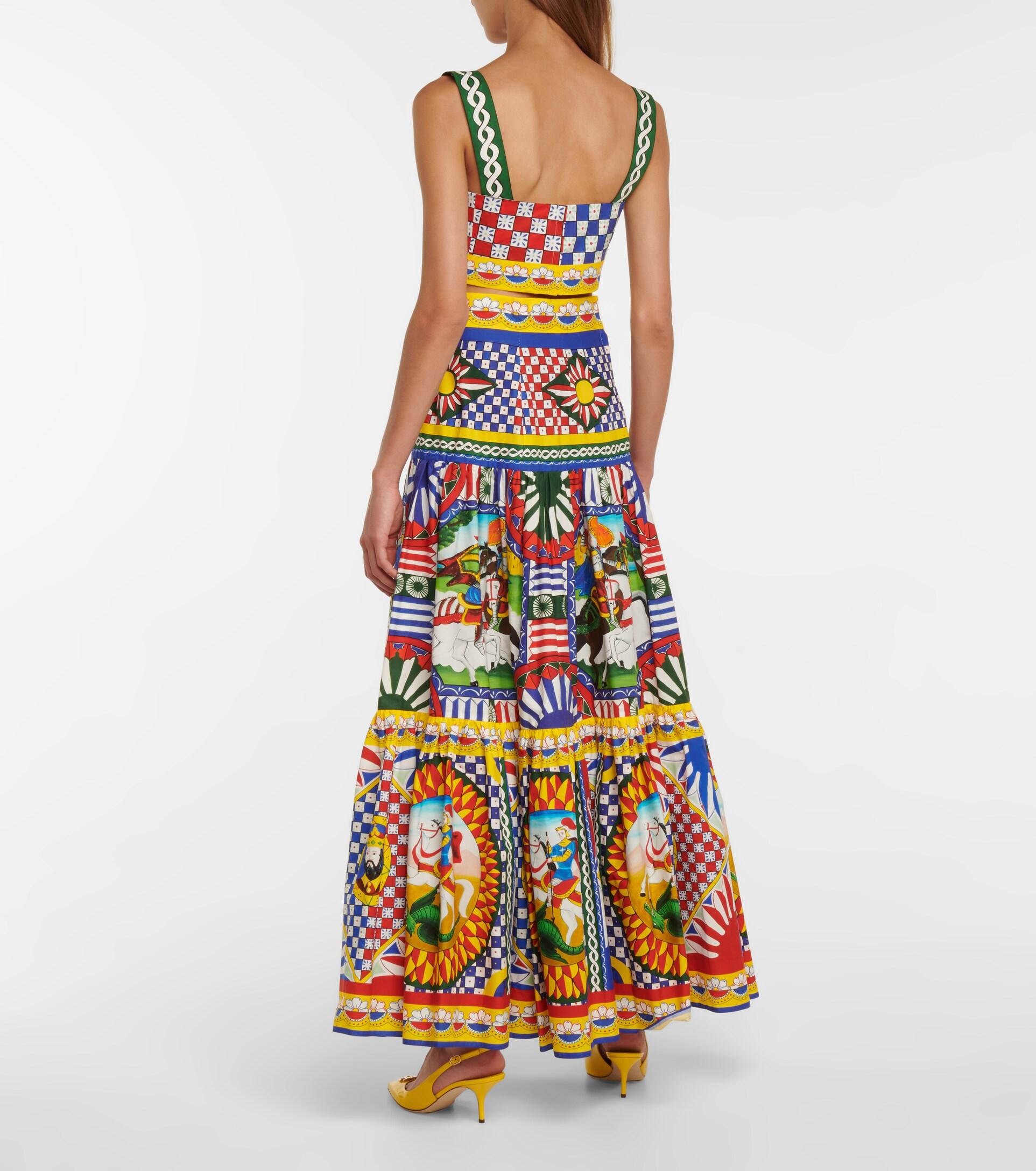 Carretto Print Cotton Poplin Mini Skirt