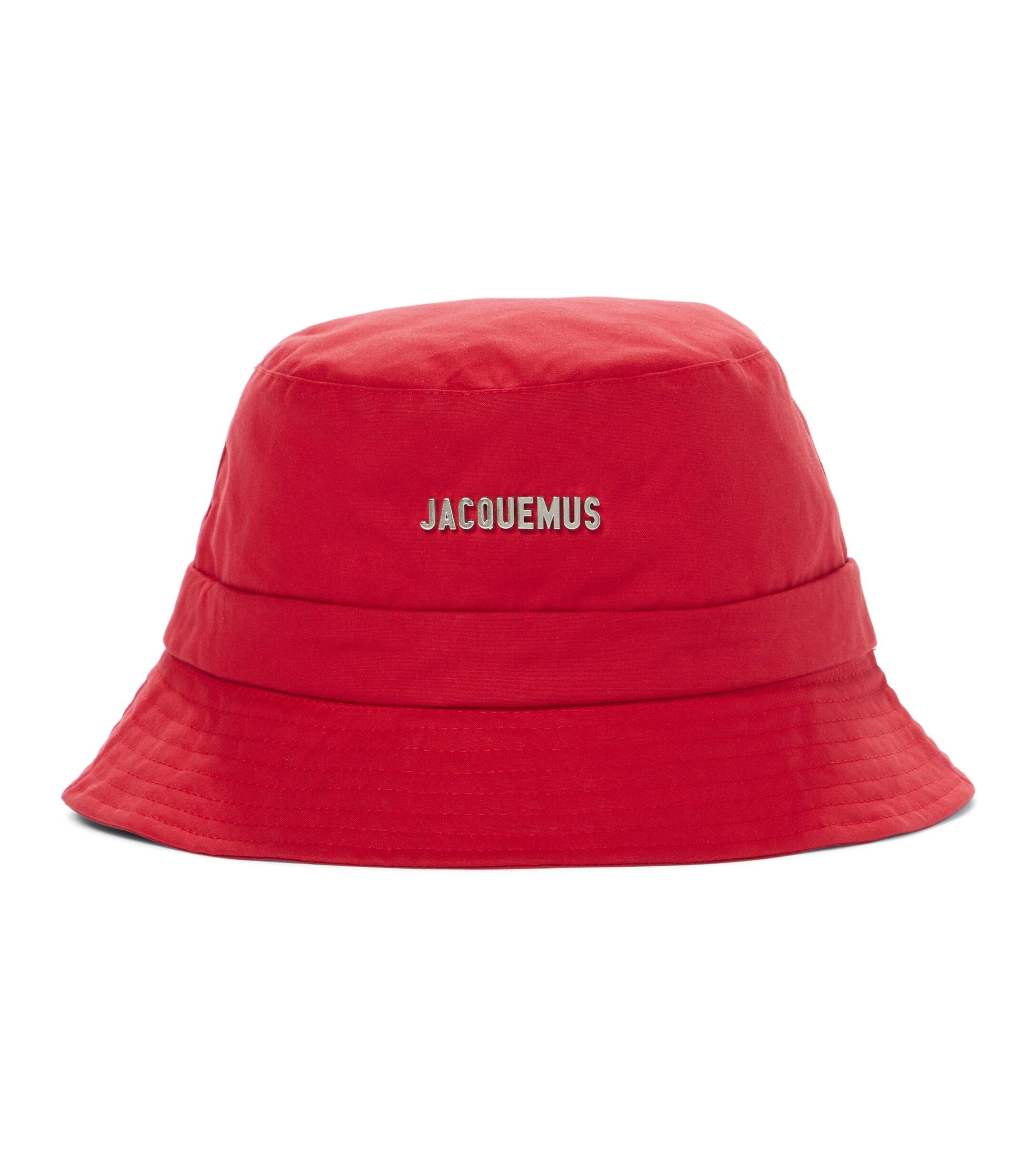 Jacquemus Cotton Le Bob Gadjo Bucket Hat in Red | Lyst