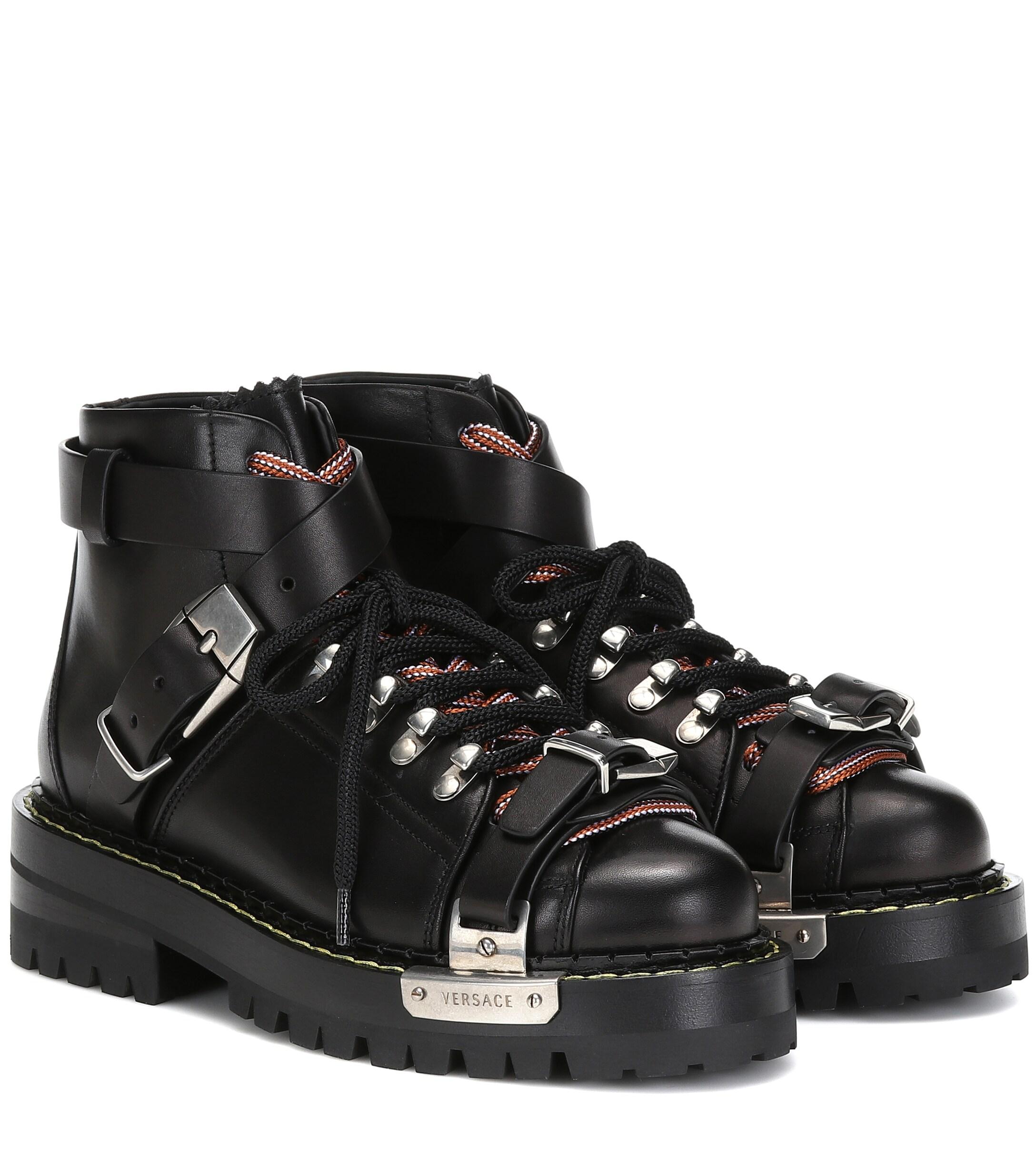 versace leather boots