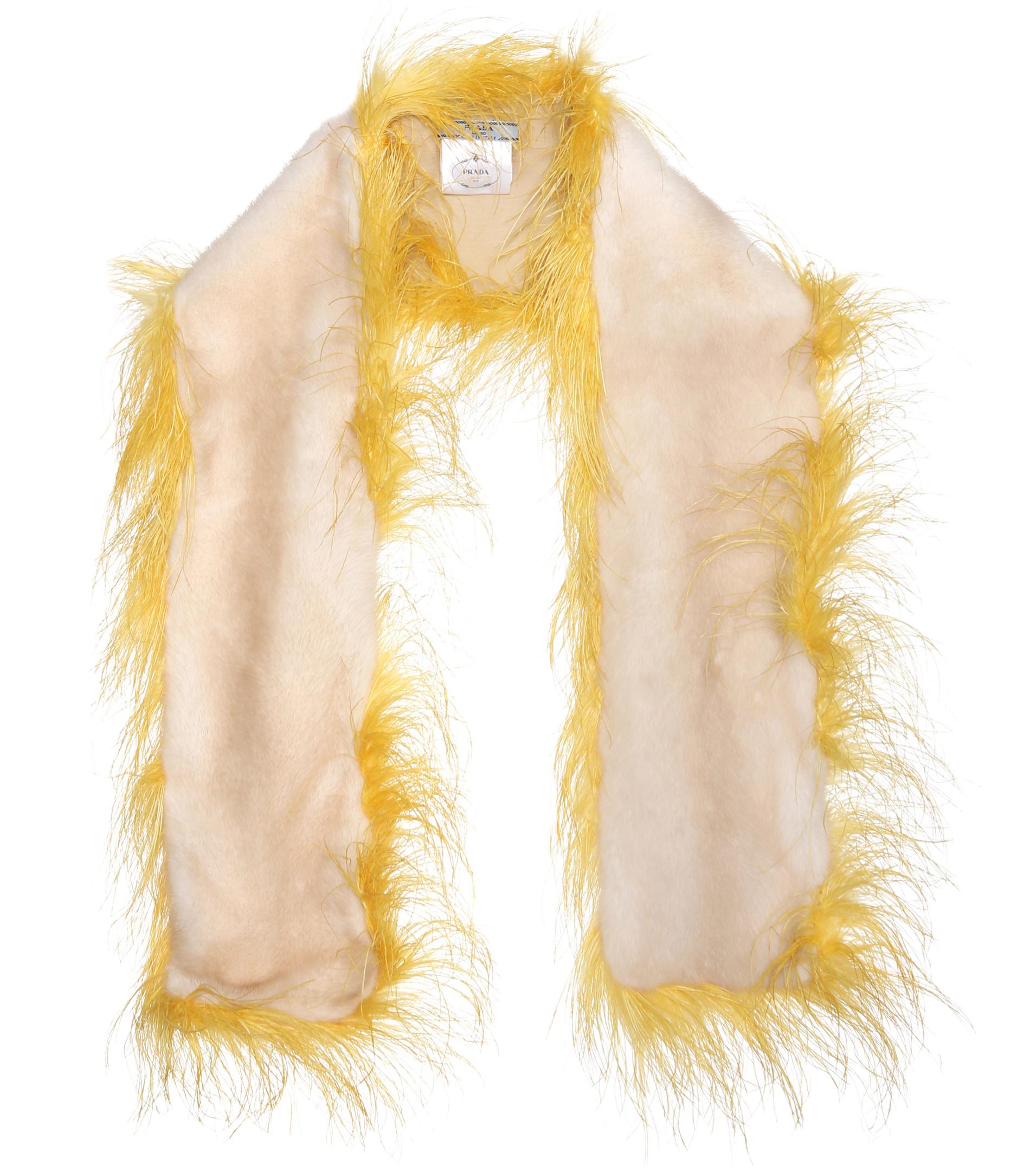 prada fur scarf