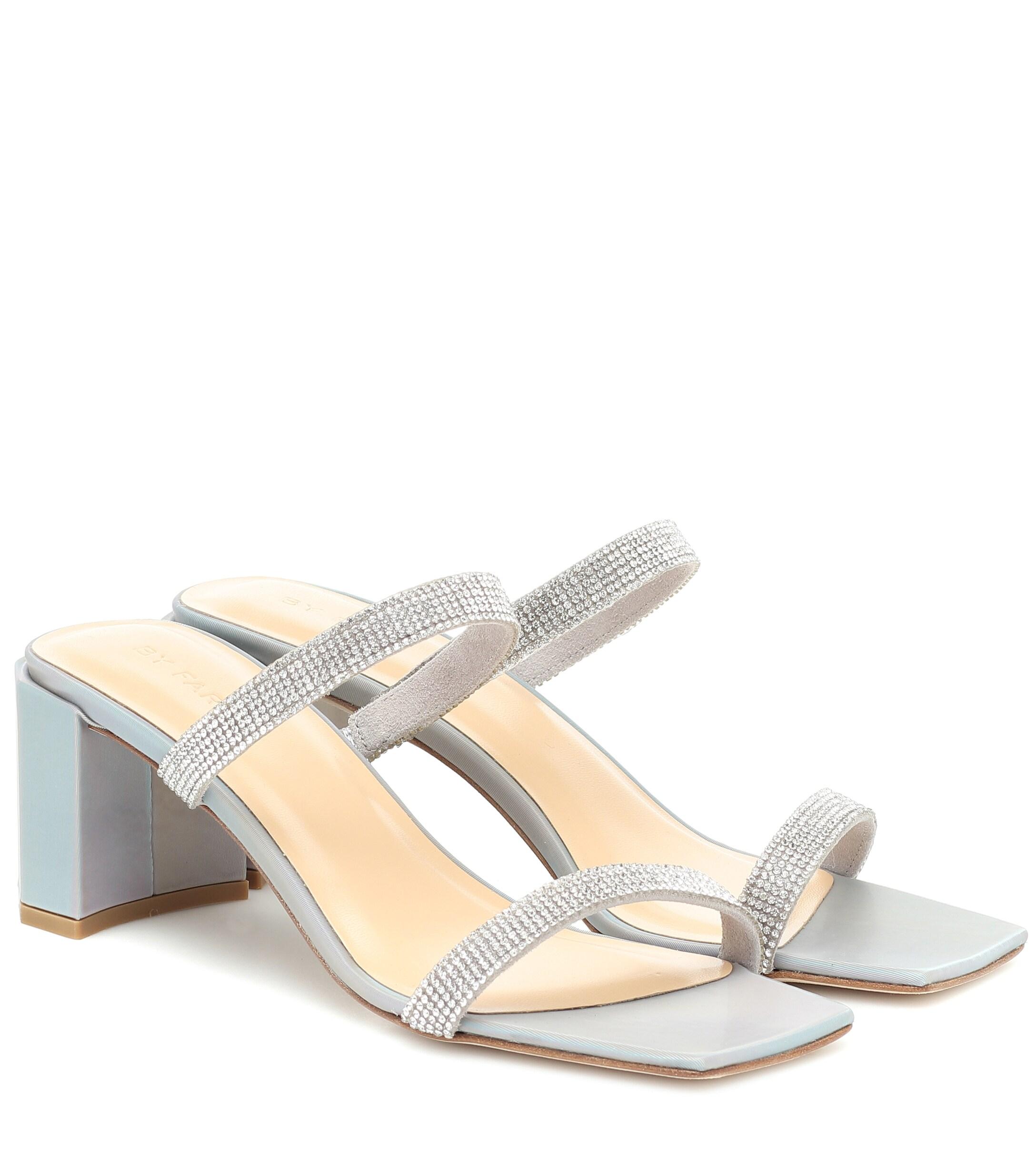 BY FAR Tanya Embellished Leather Sandals in Silver (Metallic) - Lyst
