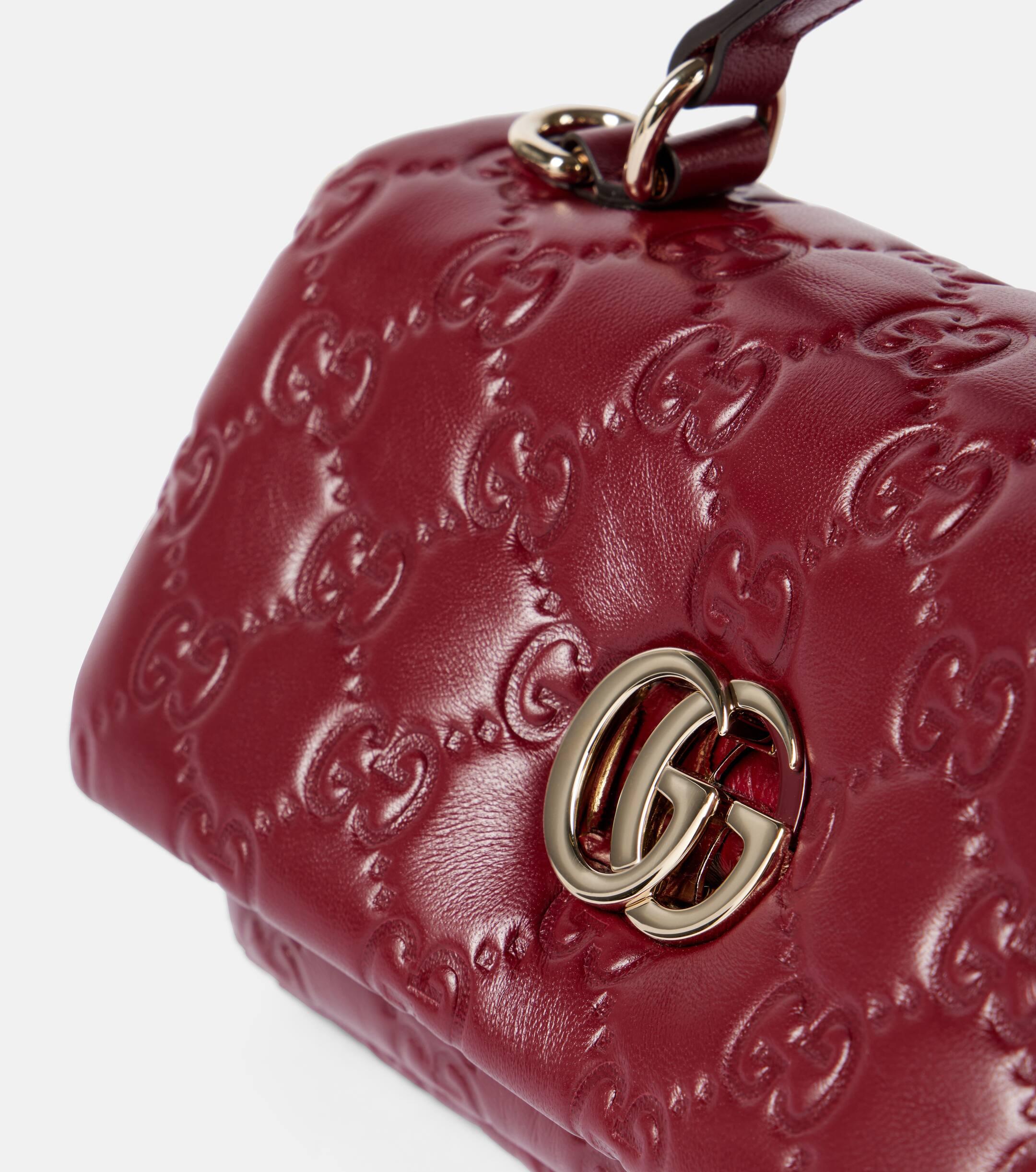 Gucci GG Milano Mini Debossed Leather Shoulder Bag in Red Lyst UK
