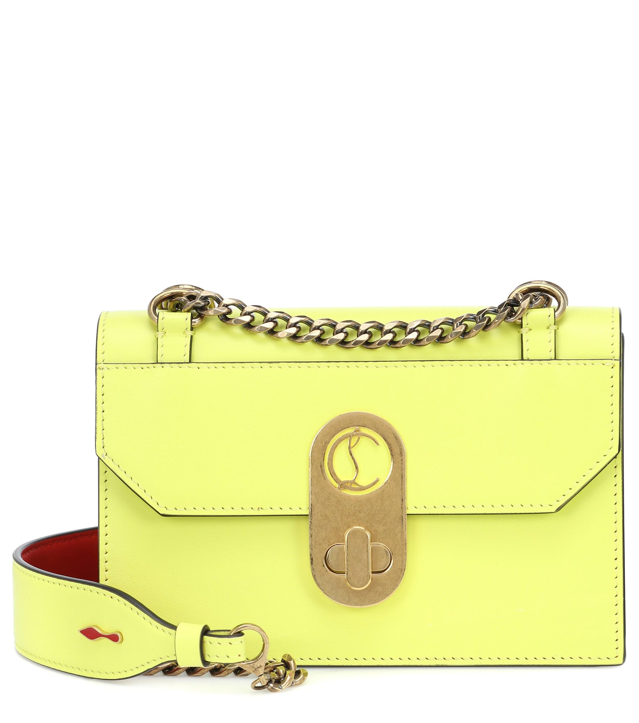 Christian Louboutin Elisa Mini Leather Shoulder Bag in Yellow | Lyst
