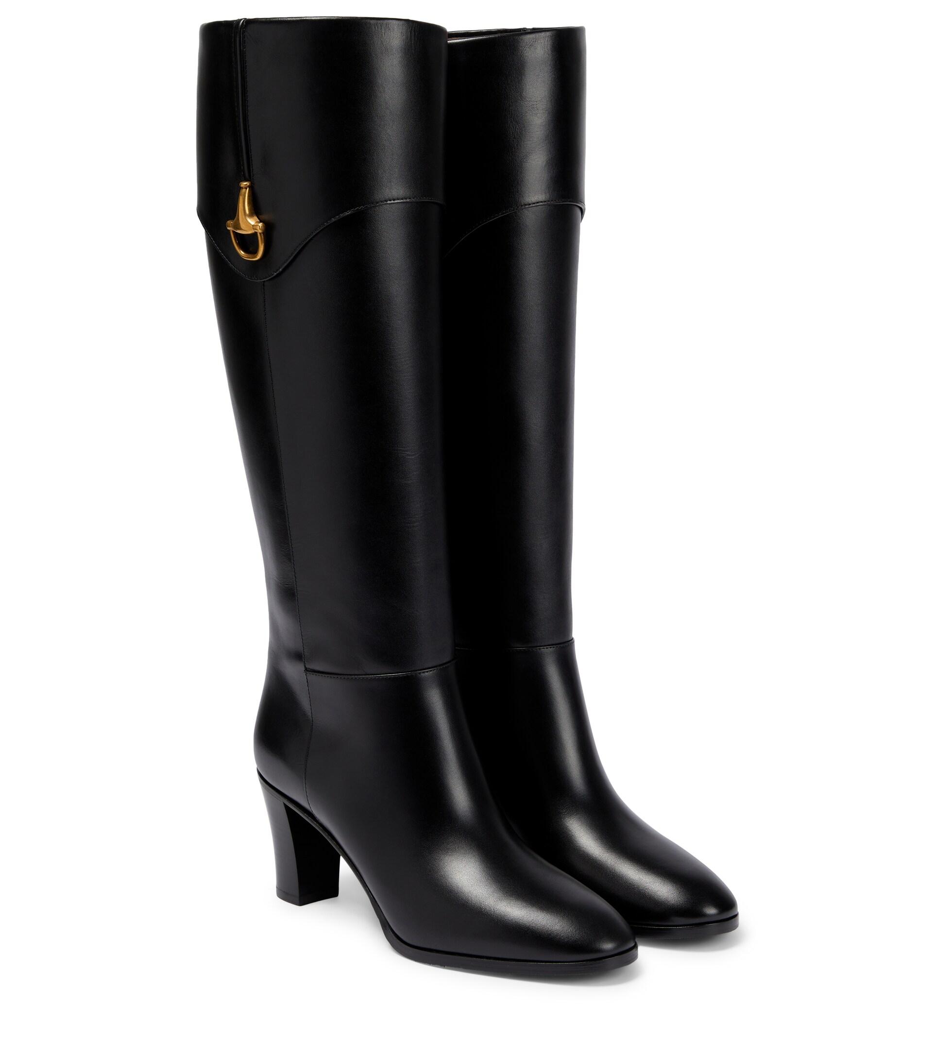 Gucci Horsebit Leather Kneehigh Boots in Black Lyst
