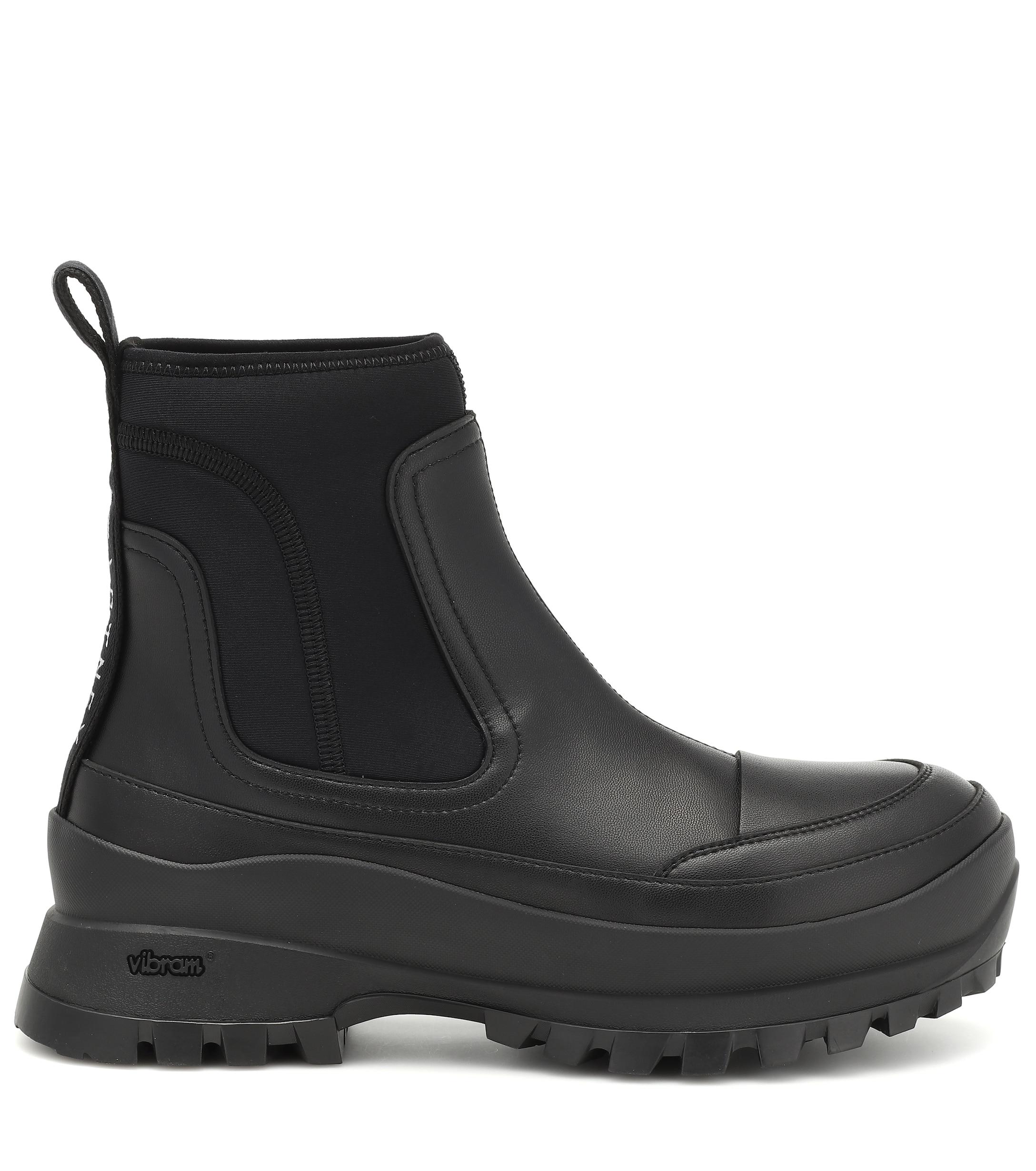 Ankle Boots Utility aus Lederimitat Stiefel aus schwarzem Lederimitat
