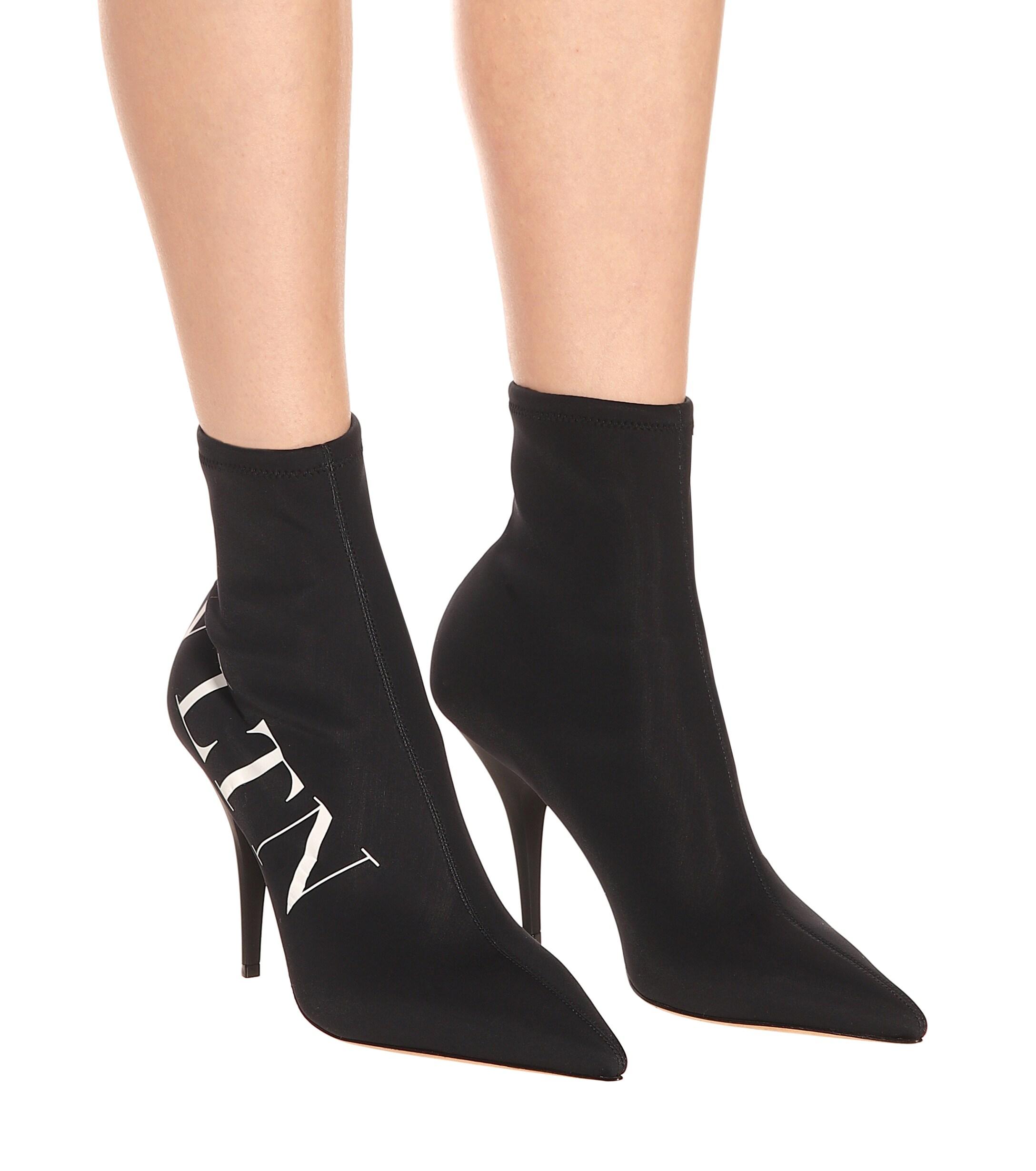 Valentino Vltn Sock Boots in Black Lyst