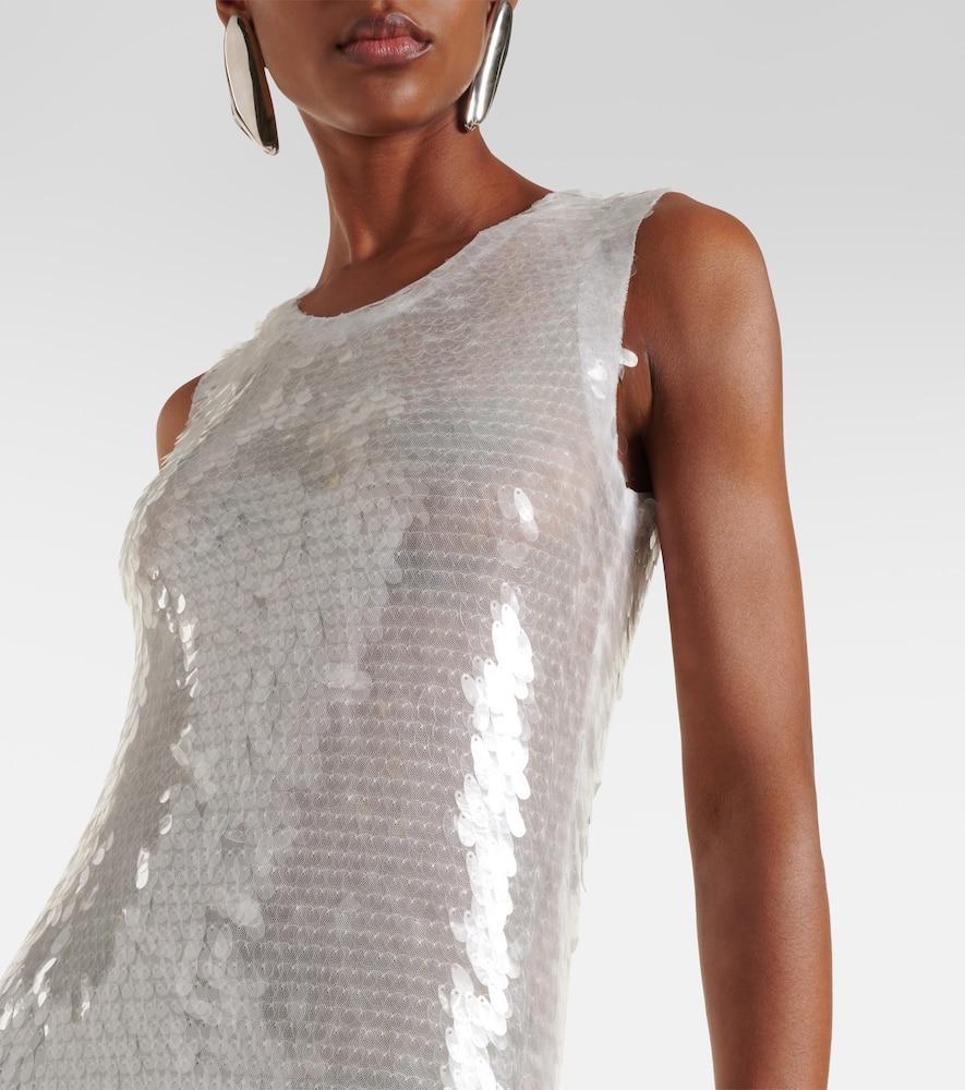 【Norma Kamali】ラメ maxiドレス Norma Kamali Sequined Maxi Dress in White | Lyst