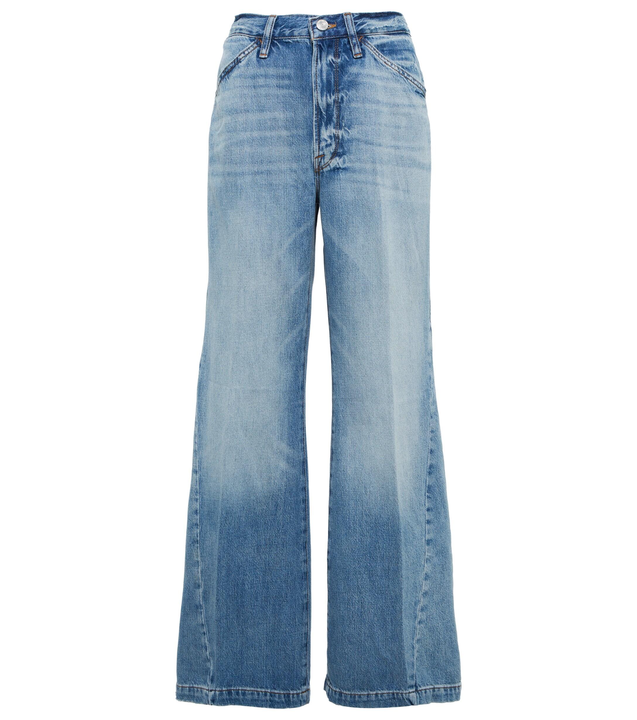 FRAME Denim Le Baggy Palazzo High-rise Wide-leg Jeans in Blue | Lyst Canada