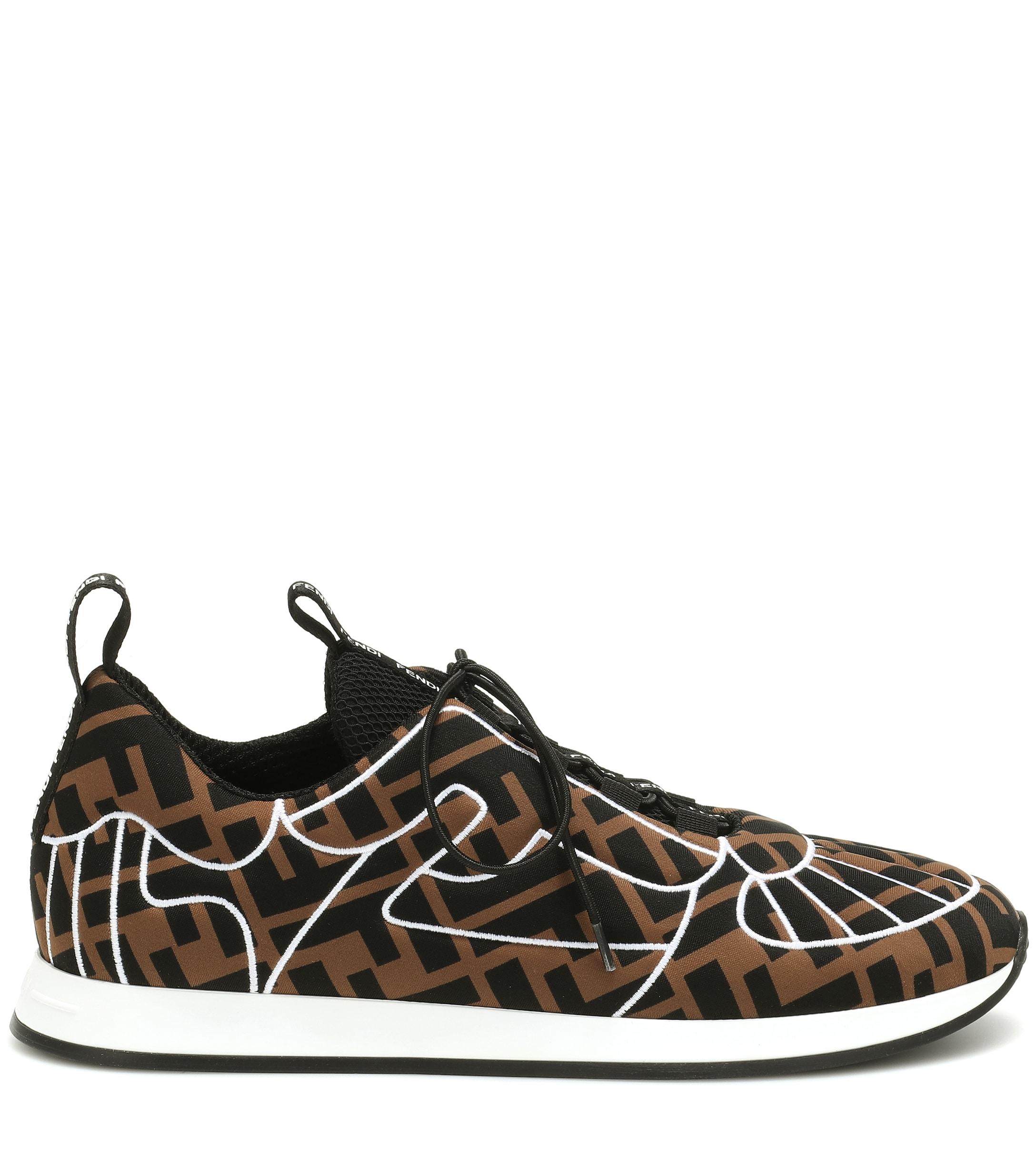 fendi logo print neoprene trainers