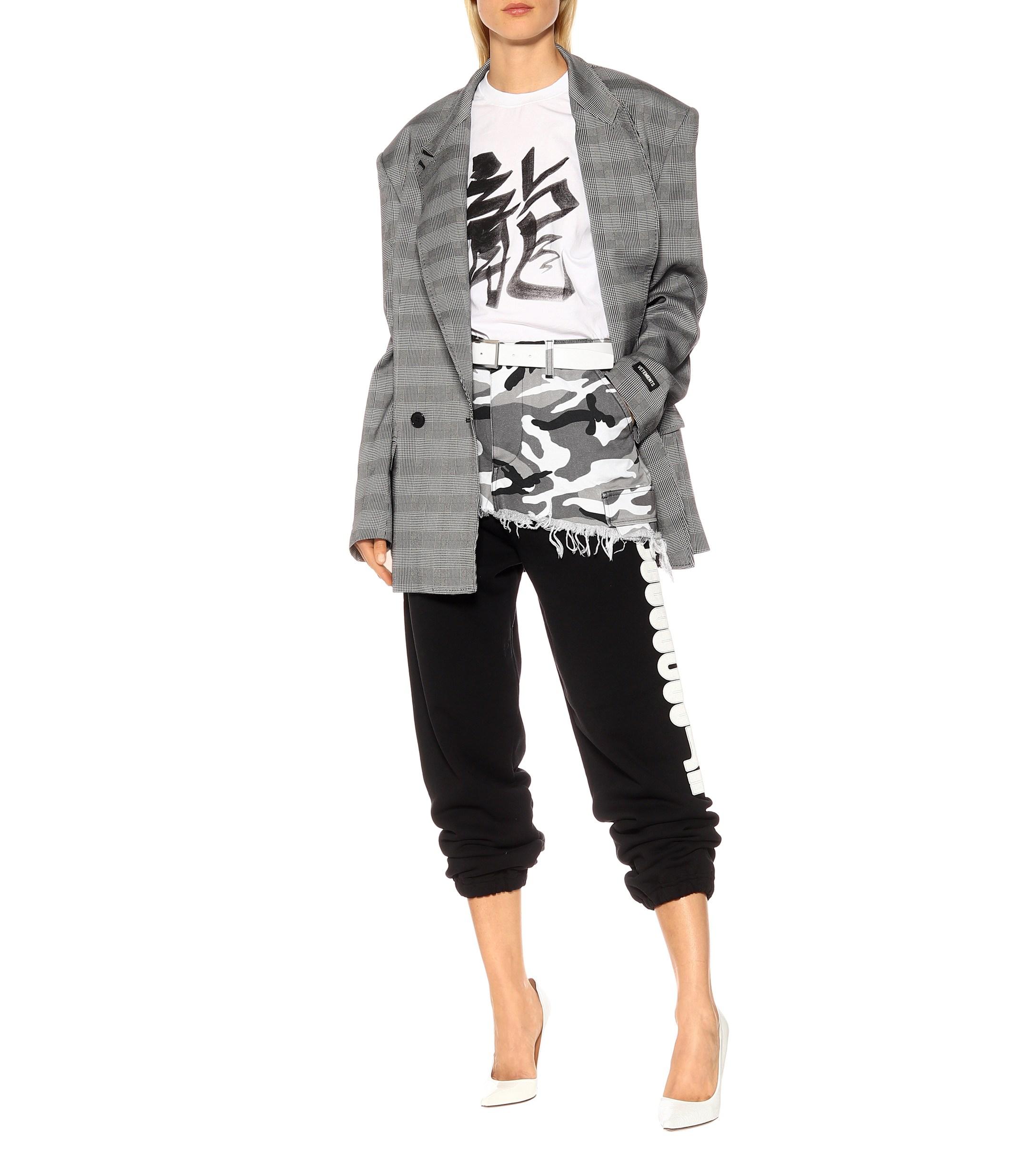 Vetements Camouflage Cotton Track Pants in b&w Camo,Black ...