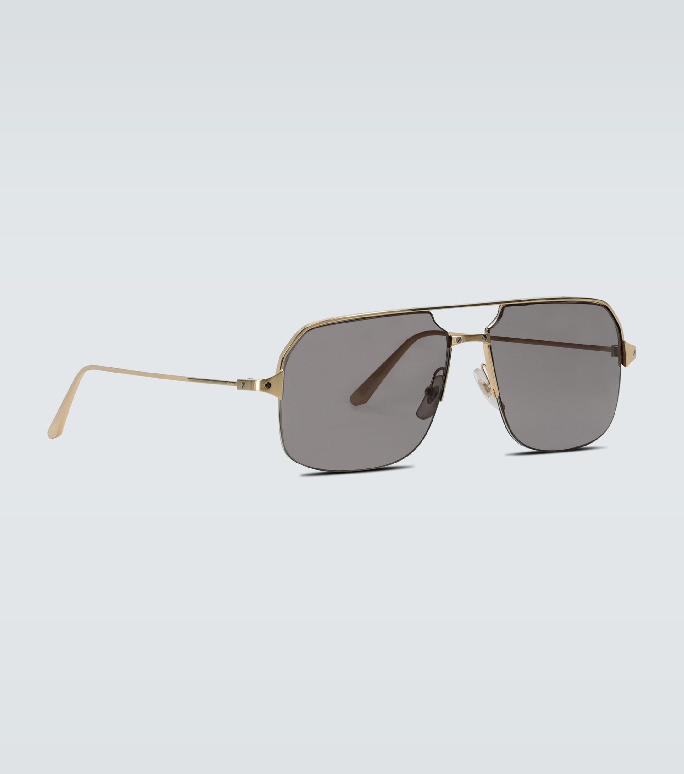 Cartier Metal Aviator Sunglasses in Gold (Metallic) for Men - Lyst