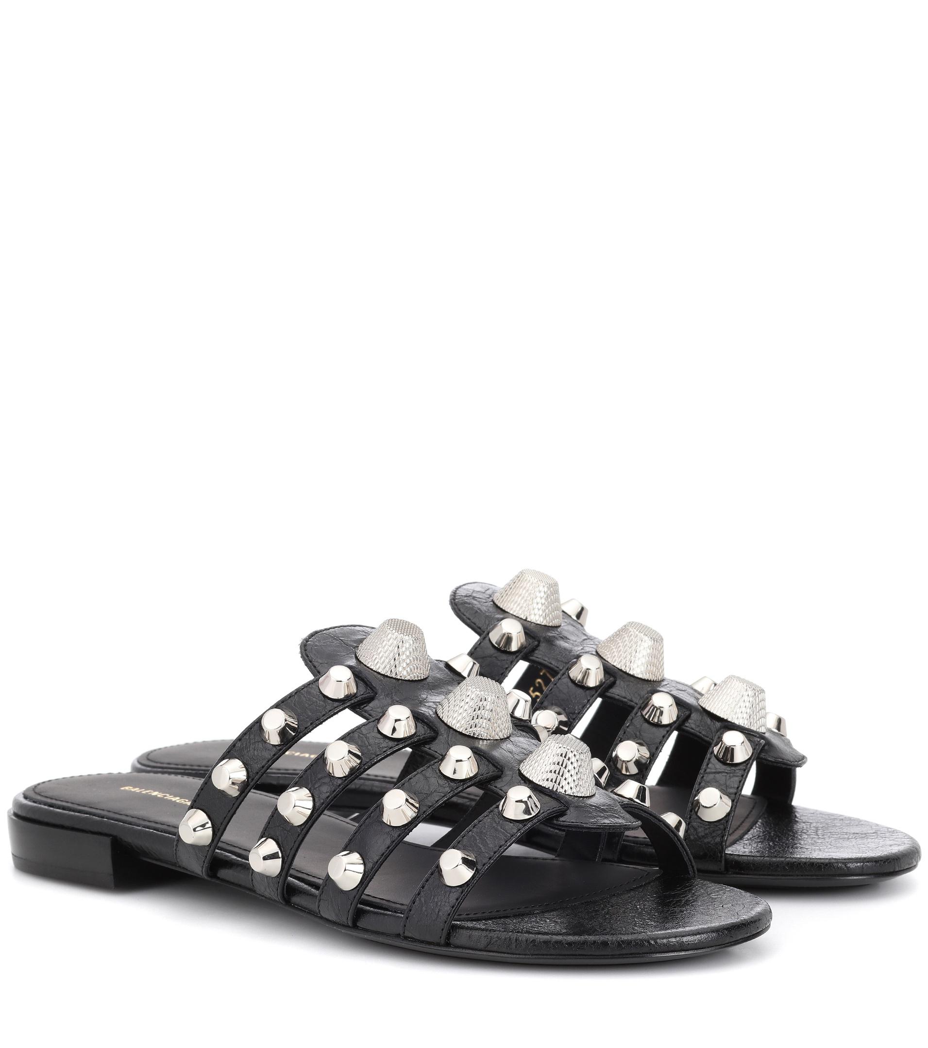 balenciaga studded slides