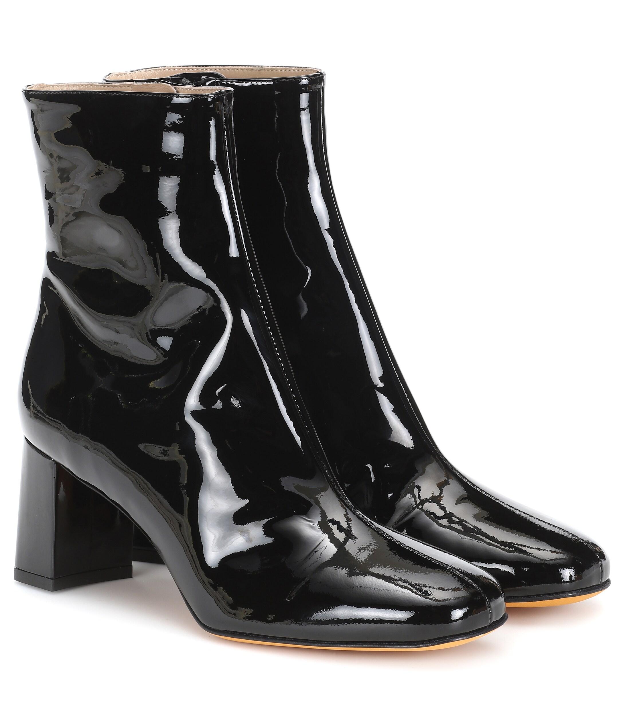 Maryam Nassir Zadeh Agnes Patent Leather Ankle Boots in Black - Lyst