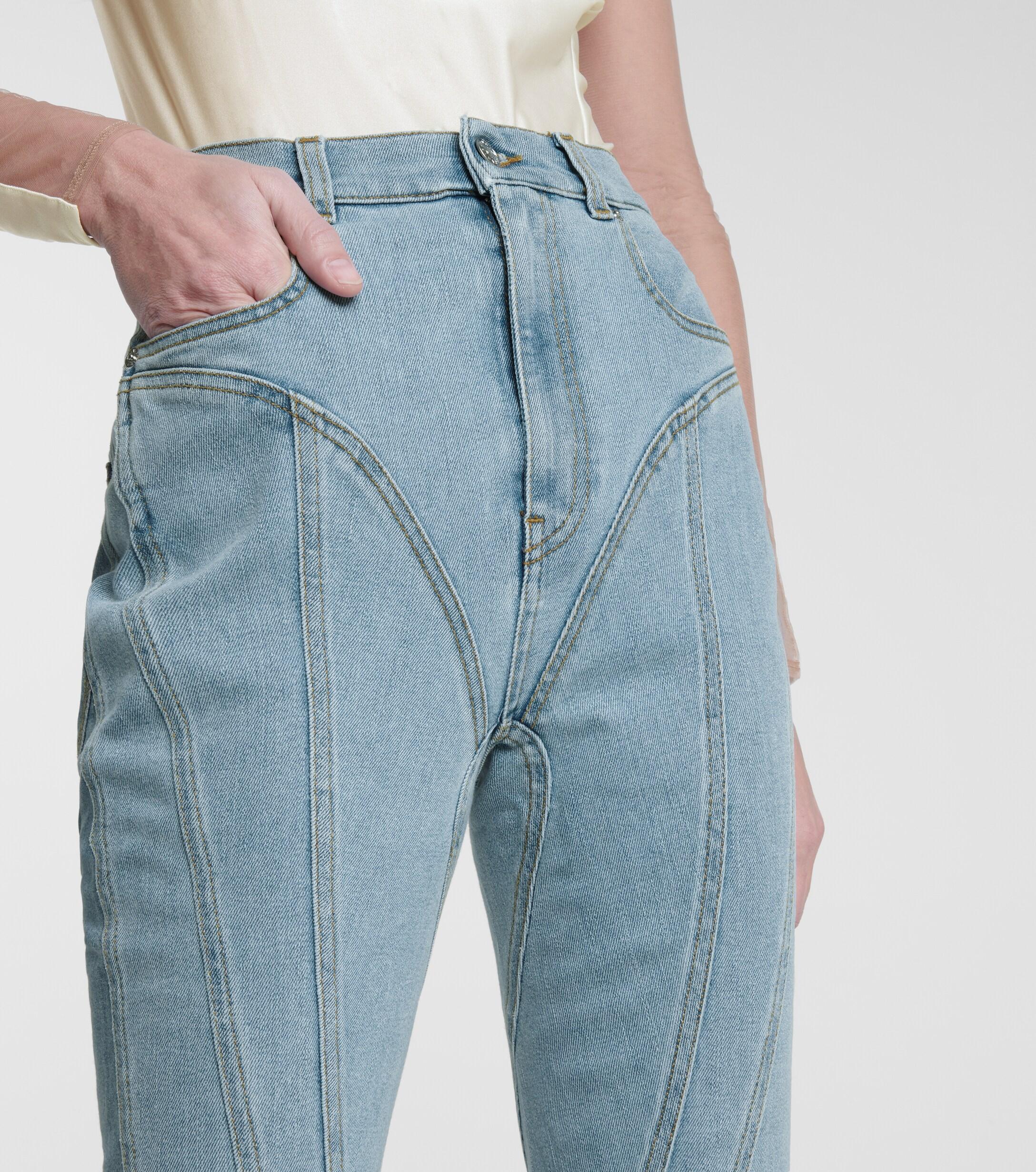 Mugler Denim High-rise Slim Jeans in 