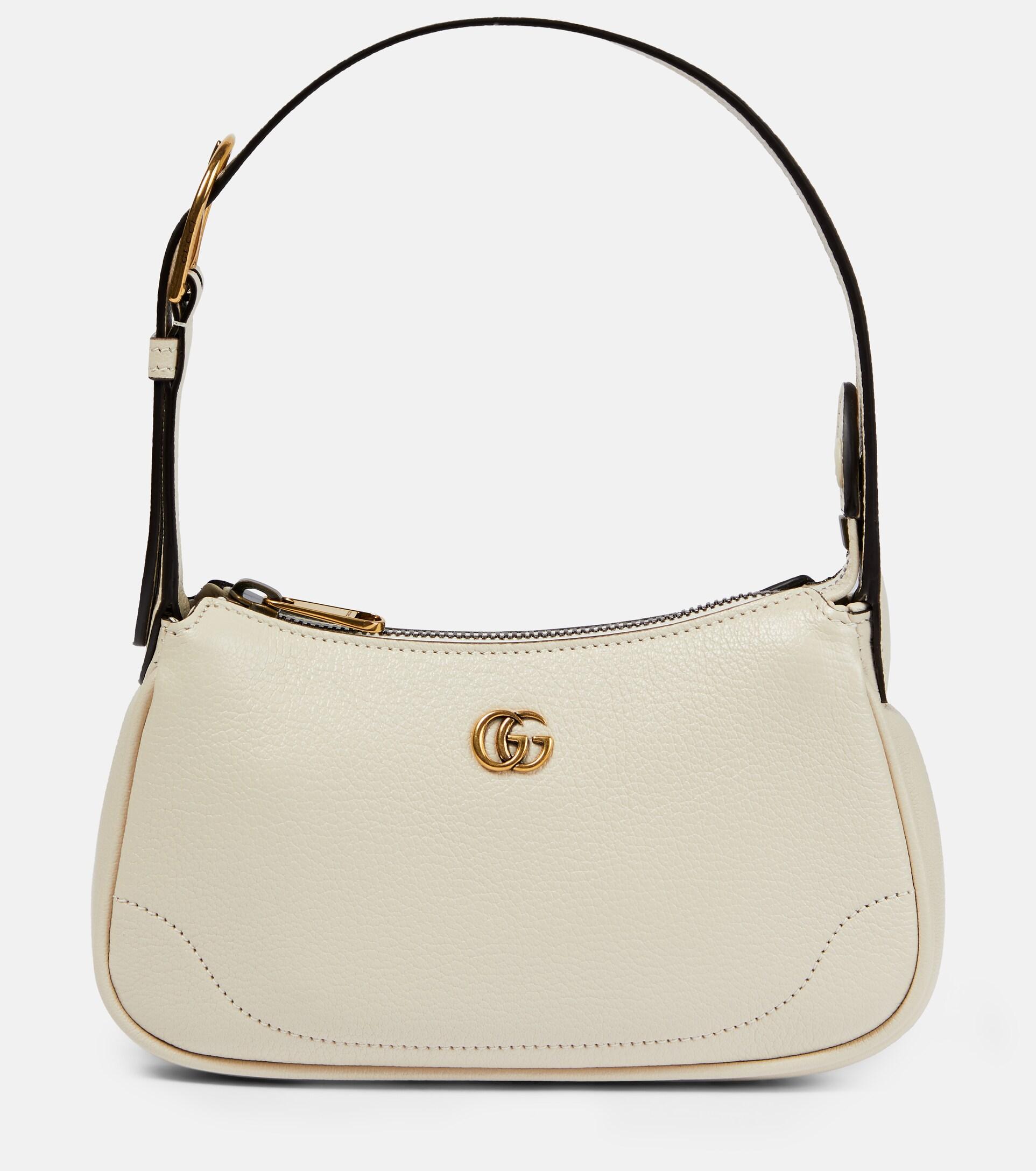 Gucci Aphrodite Small Leather Shoulder Bag in Natural | Lyst