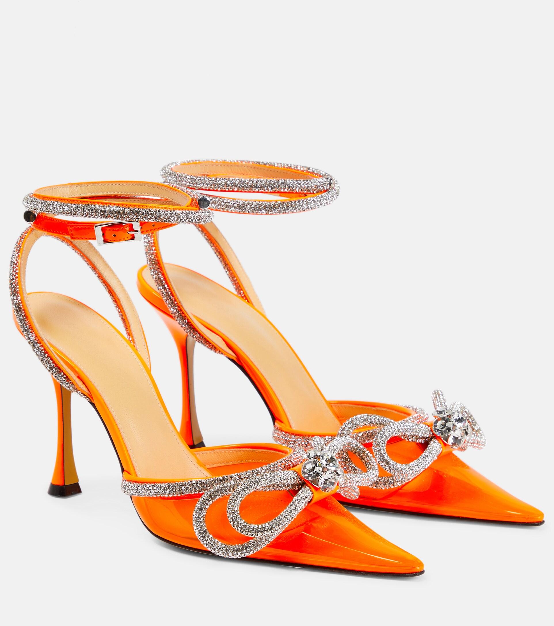 Mach & Mach Double Bow Embellished Pvc Pumps in Orange | Lyst