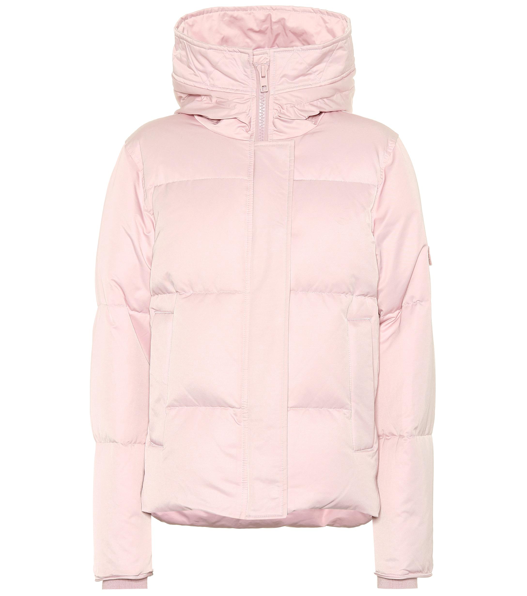 pink down jacket