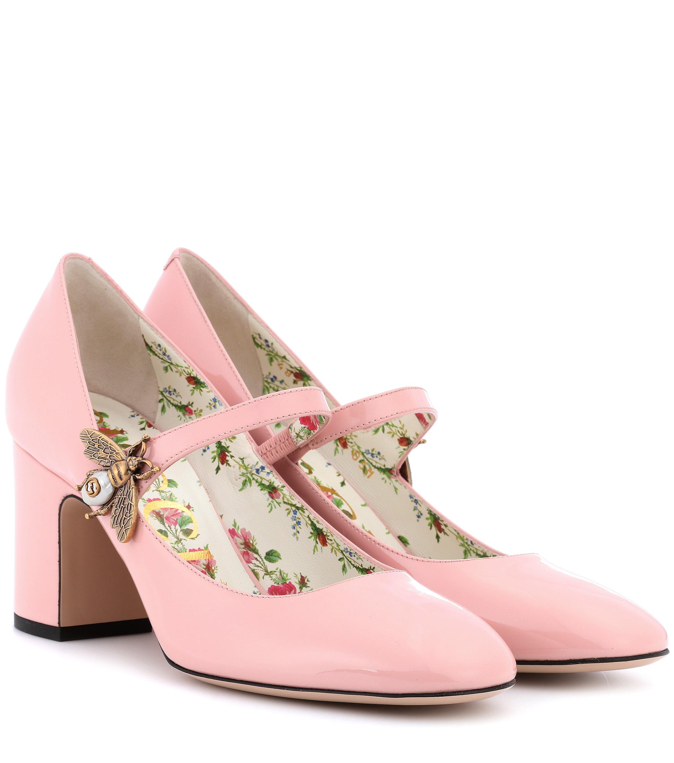 Gucci Patent-leather Mary Jane Pumps in Pink | Lyst