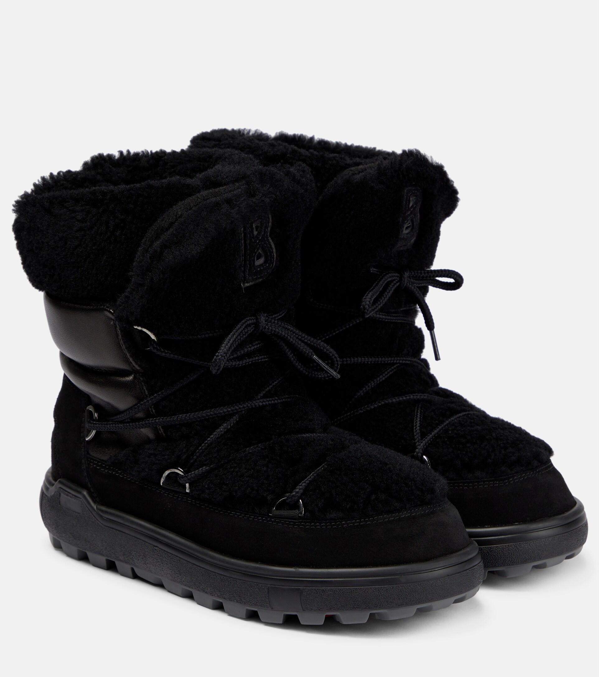 Bogner Chamonix Shearling Ankle Boots in Black | Lyst