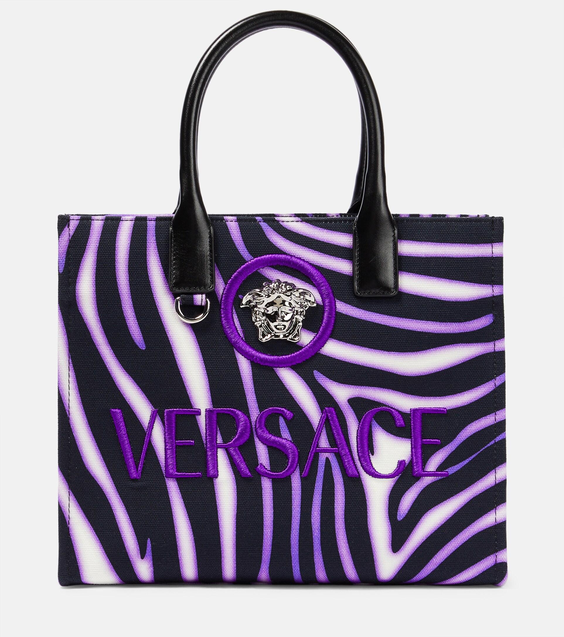 Versace Medusa Small Zebraprint Tote Bag in Purple Lyst
