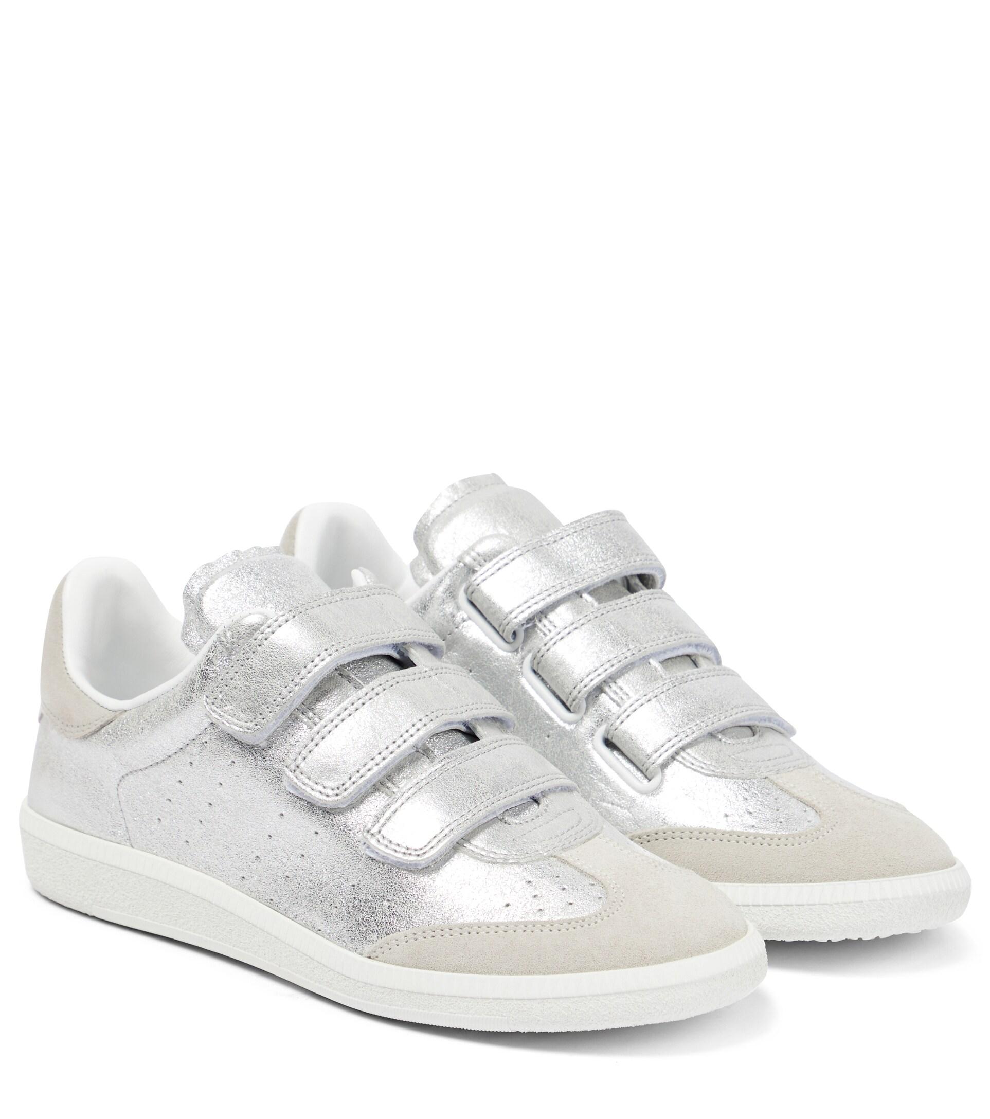 Bliv klar Ansøger antyder Isabel Marant Beth Metallic Leather Sneakers in White | Lyst