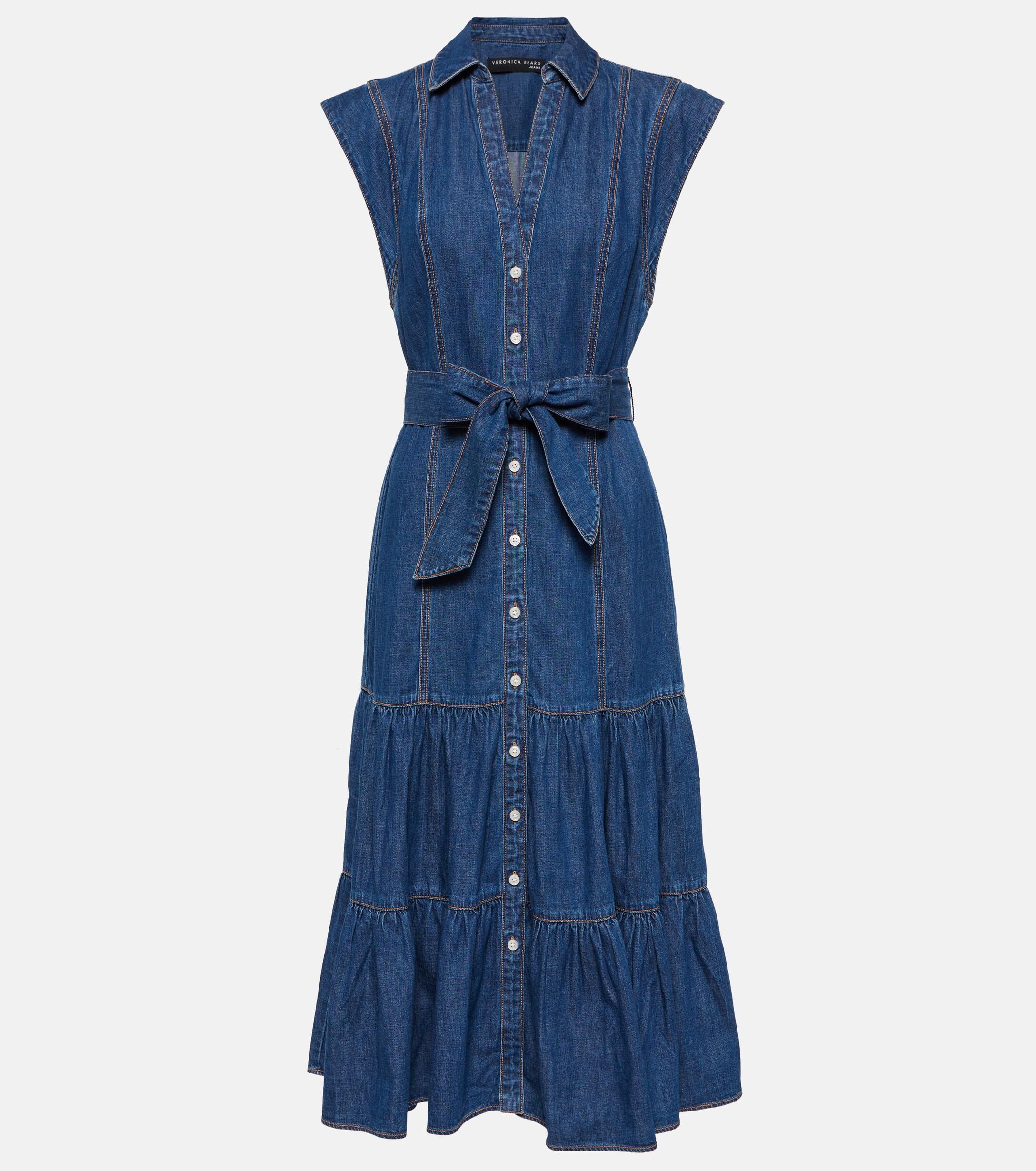Veronica Beard Arnetta Denim Midi Dress in Blue | Lyst UK