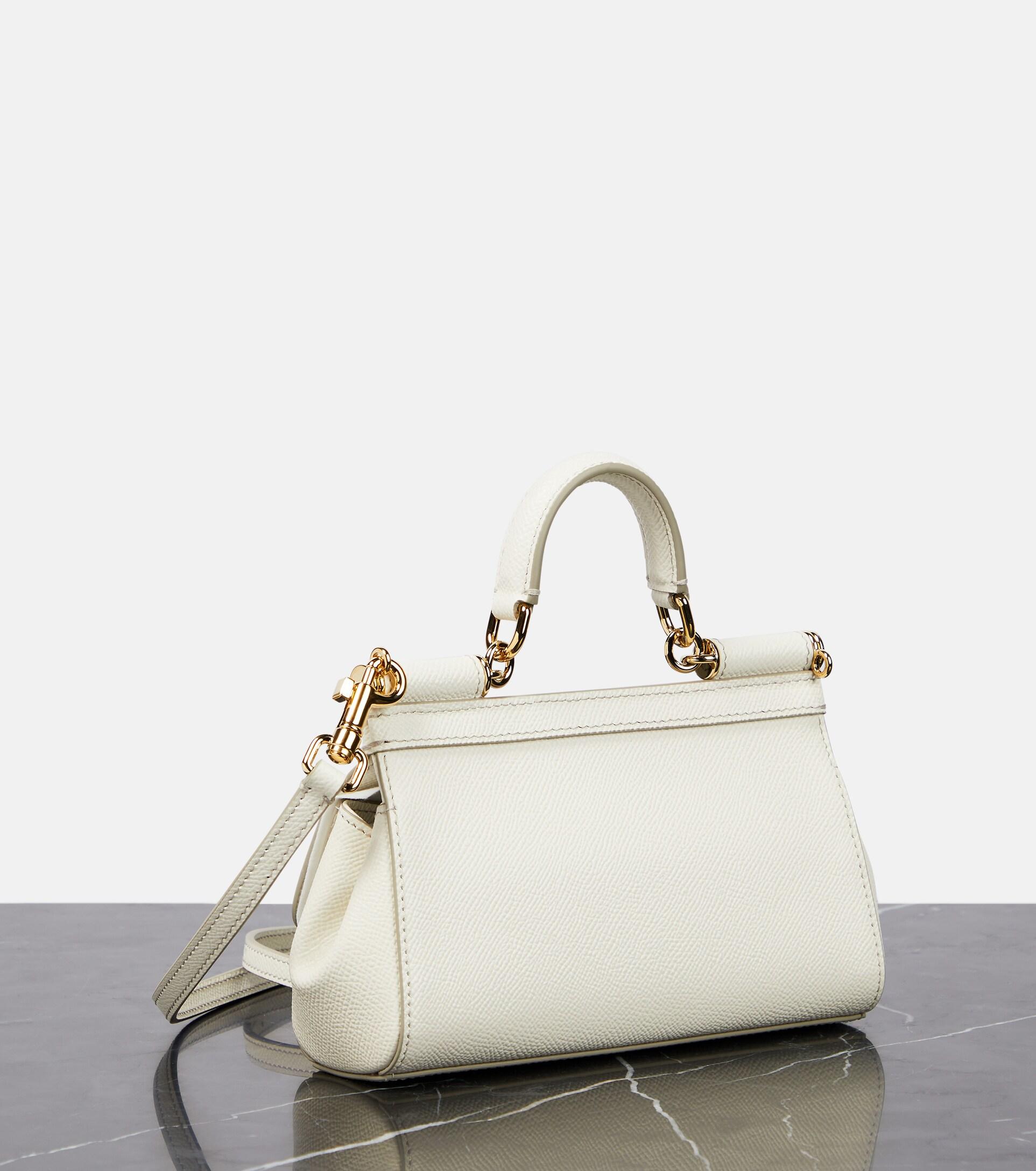 Dolce & Gabbana X Kim Sicily Small Leather Shoulder Bag in White