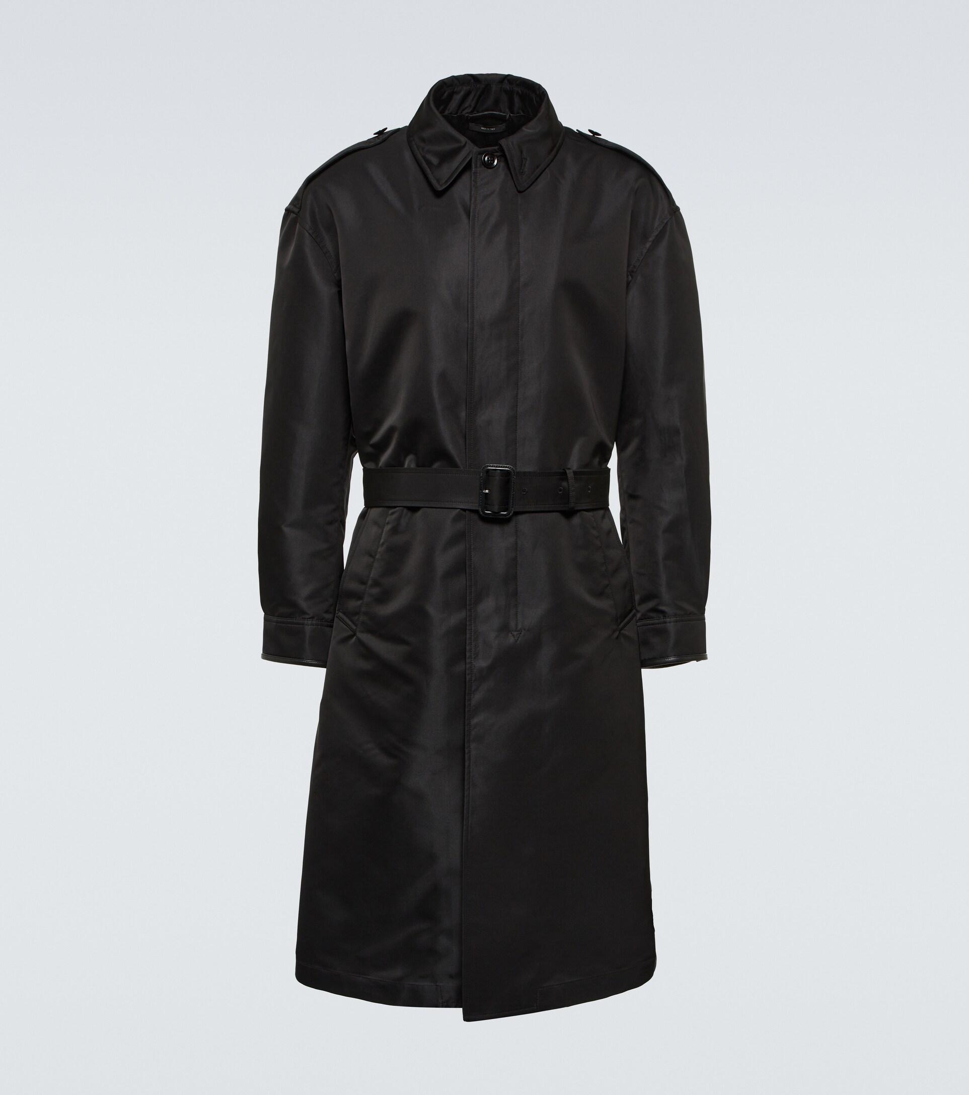 Tom Ford Double-breasted Silk-satin Trench Coat in Black Womens Clothing Coats Raincoats and trench coats 