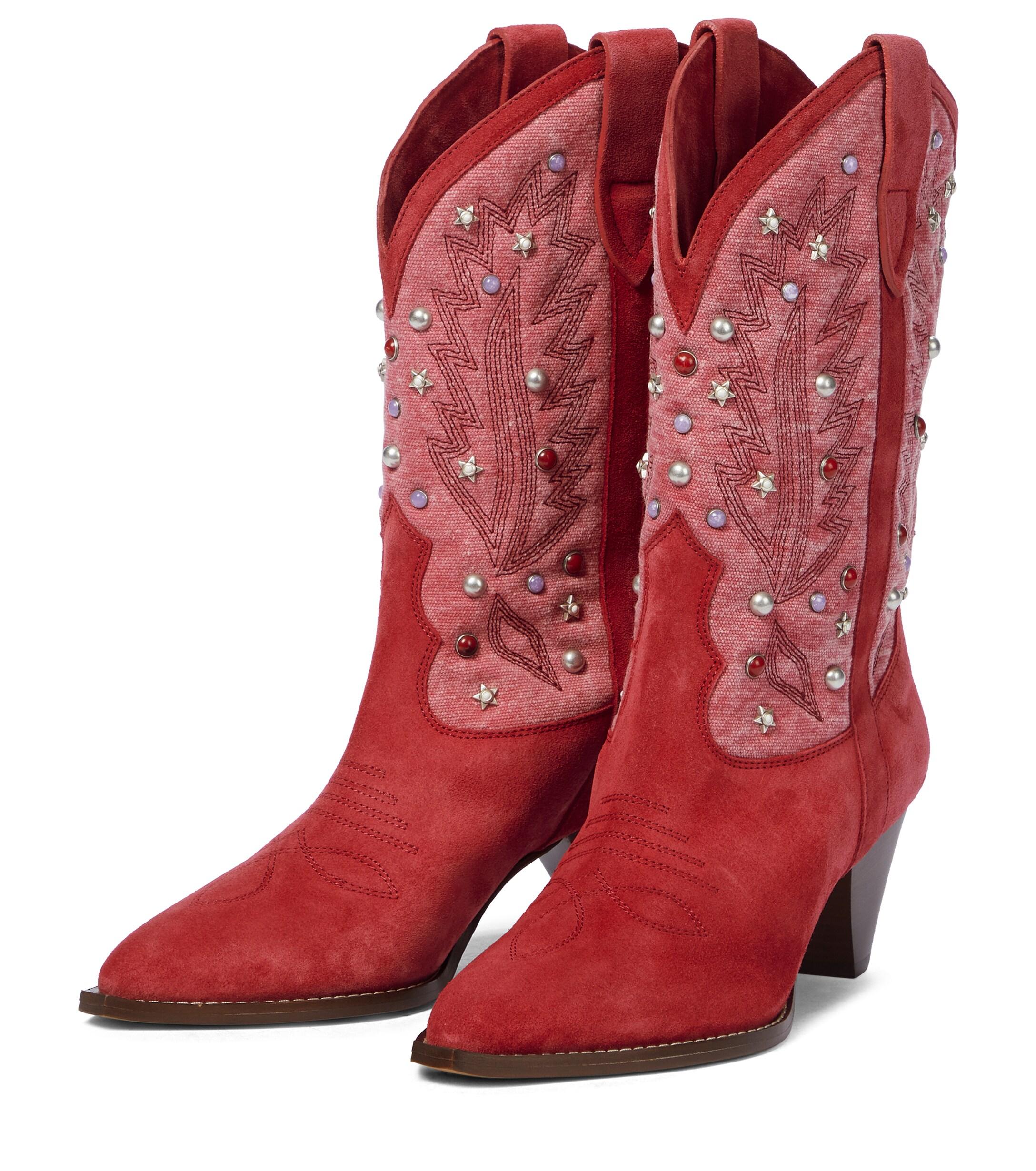 red bedazzled cowboy boots